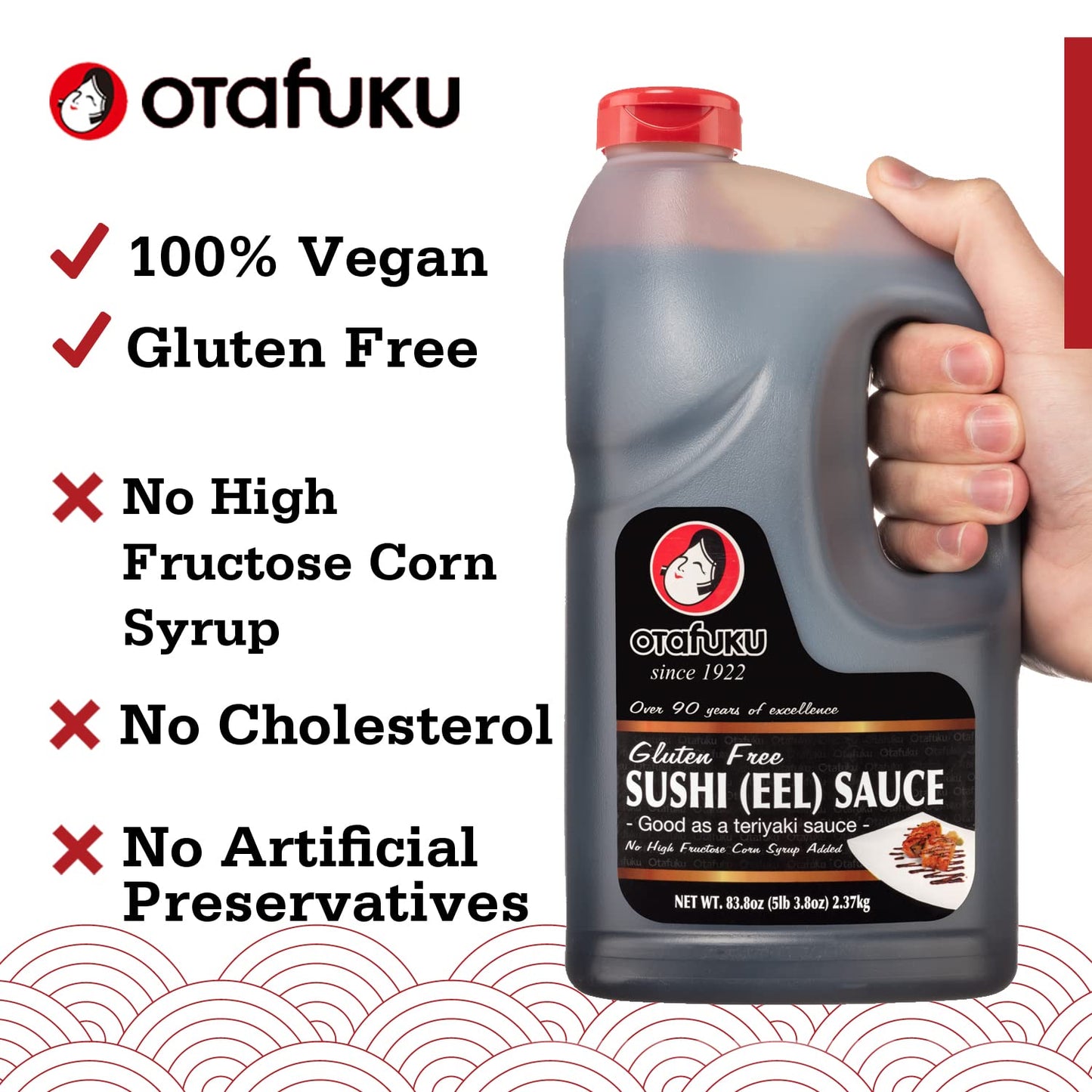 Otafuku Gluten Free Eel Sauce - Japanese Unagi Sauce for Sushi, 83.8 Oz (1/2 Gallon) - Perfect for Rolls, Sashimi, Rice, and P