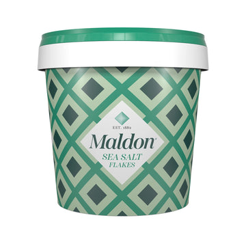 Maldon Sea Salt Flakes, Handcrafted Gourmet Pyramid Crystals, 20 oz Resealable Tub, Kosher