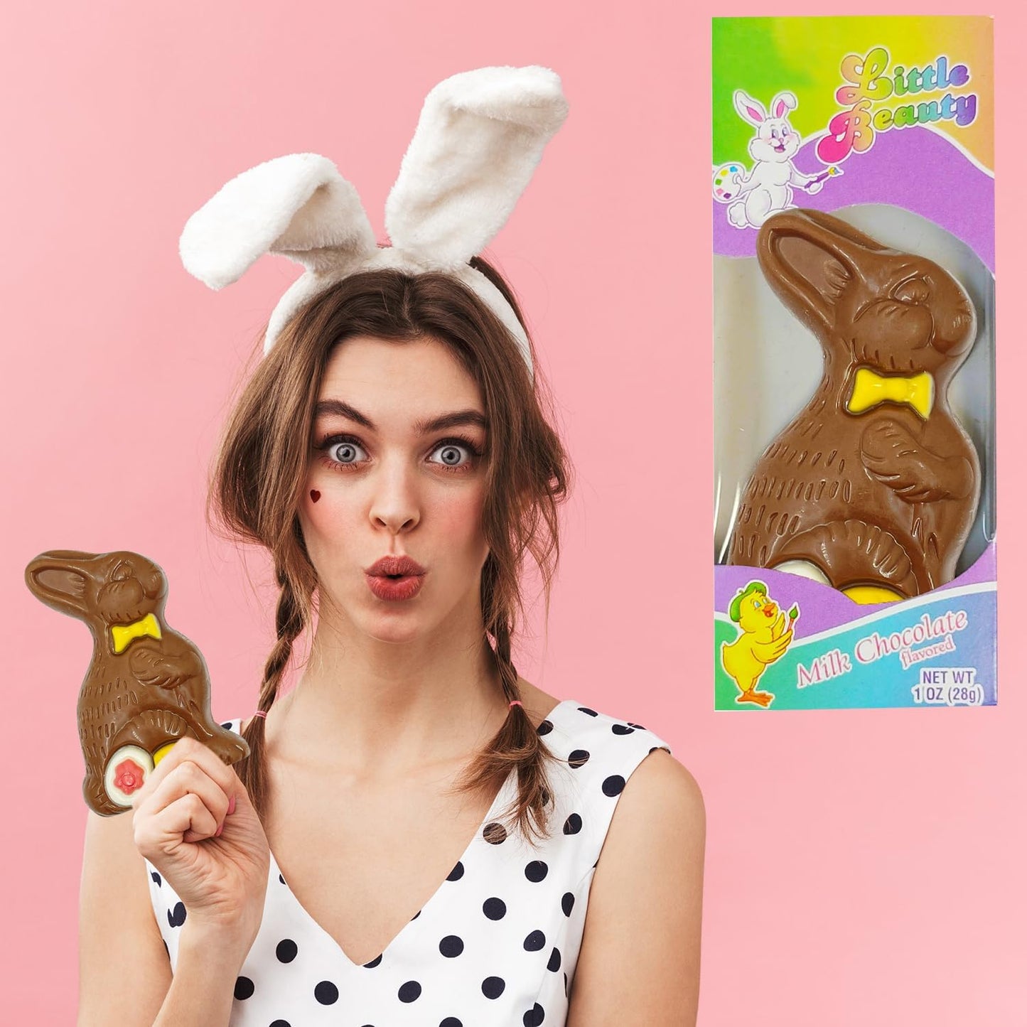 Fruidles Milk Chocolate Easter Bunny  , 1oz Bars, 72-Pack, Kosher Certified