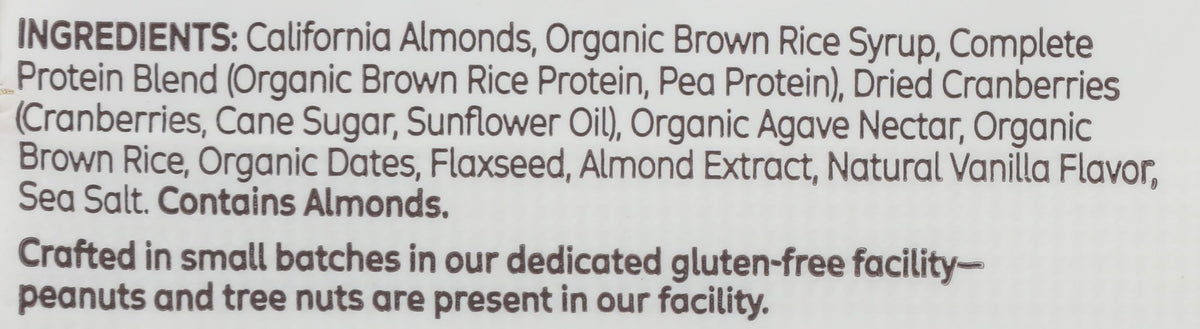 The Gluten Freeb Bar - Cranberry Toasted Almond - Gluten Free - Case Of 12 - 2.05 Oz(D0102Hx8F8T.)