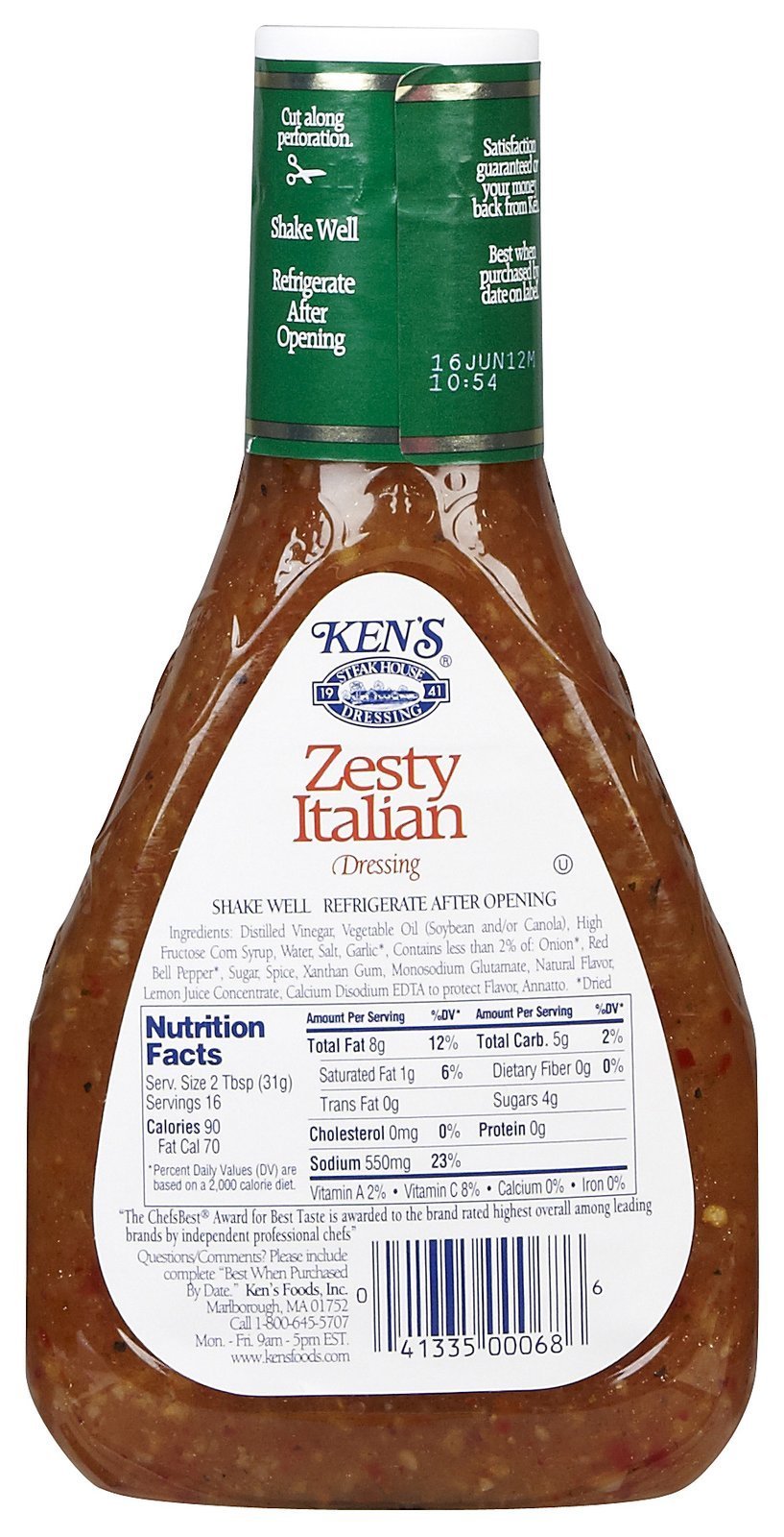 Kens Zesty Italian Dressing - 16 oz