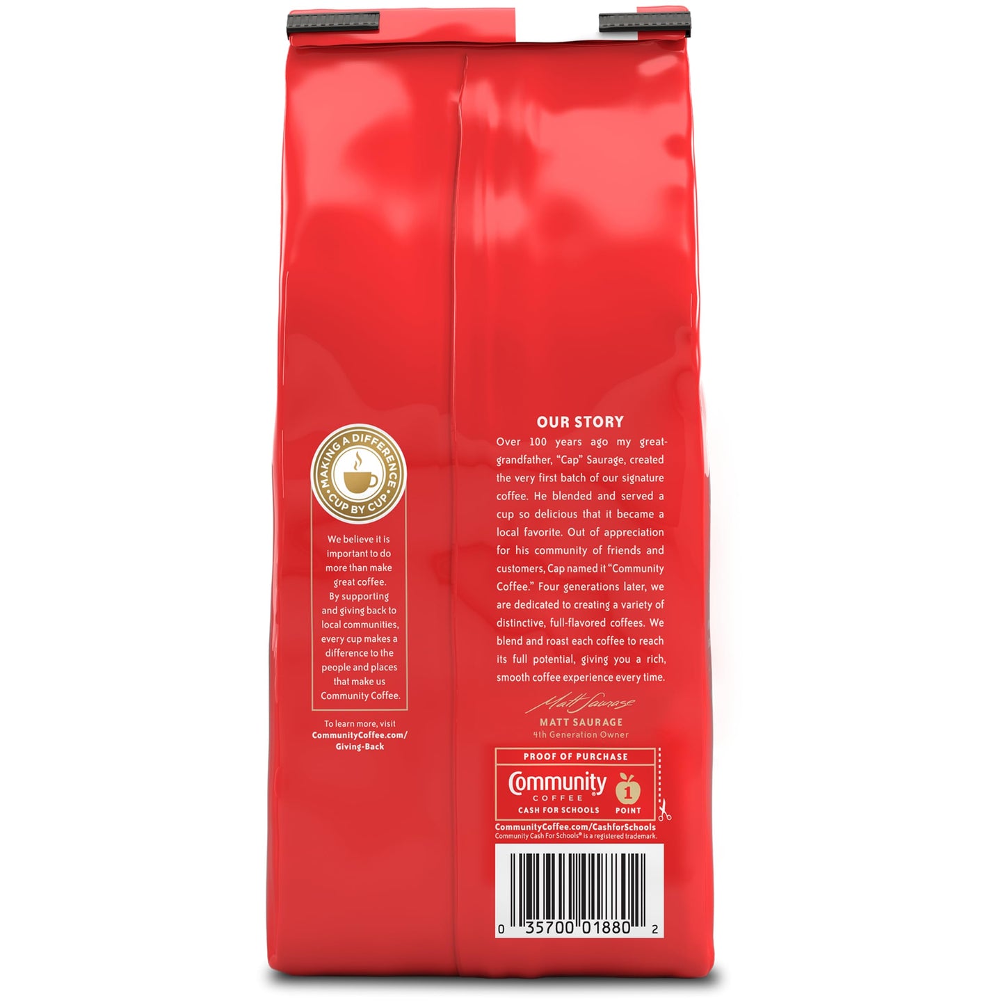Community Coffee Breakfast Blend Whole Bean Coffee  Medium Roast  12 oz Bag