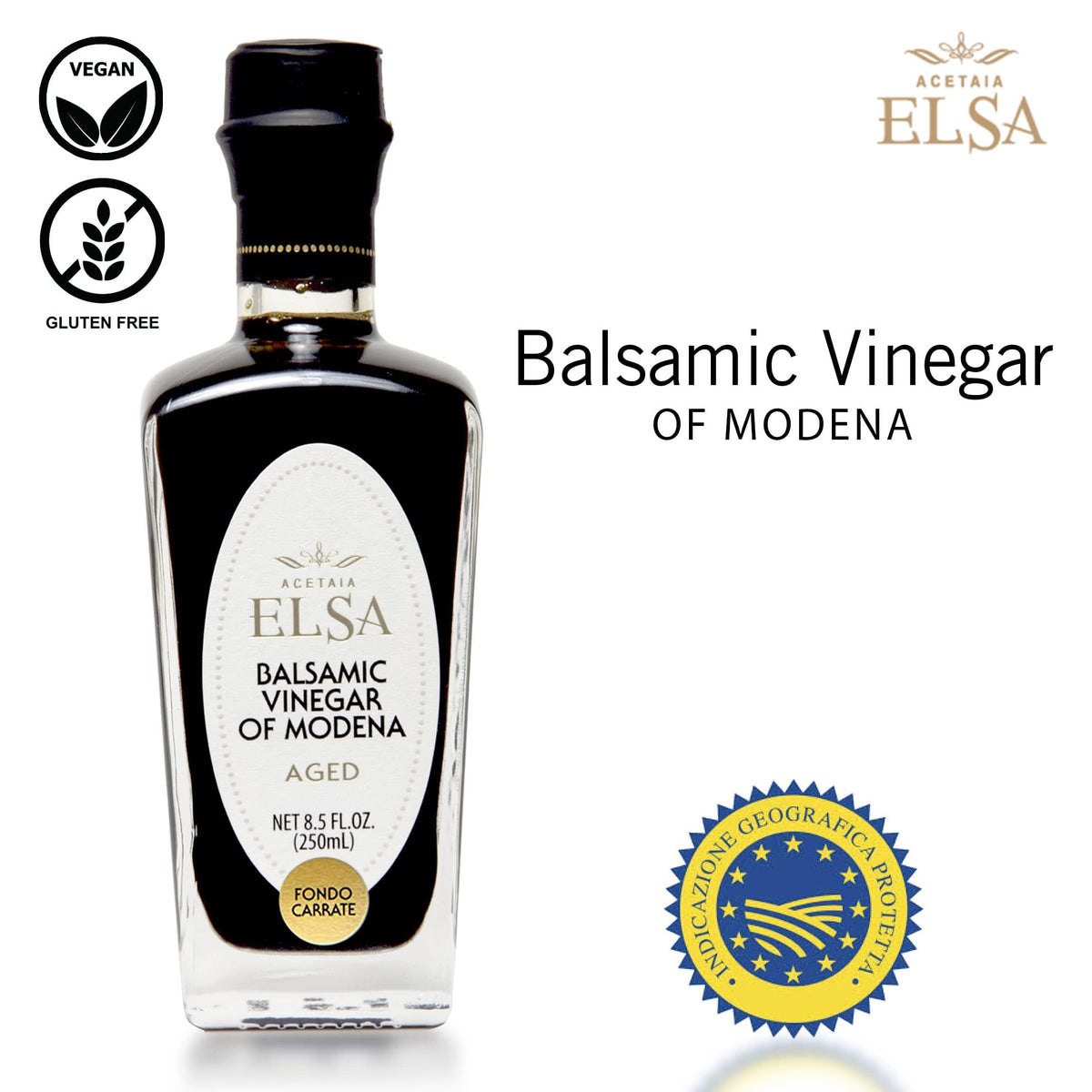 Elsa Aged Balsamic Vinegar of Modena, Vecchia Era, Aged 12 Years, 250ml (8.5oz)