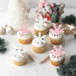 Gyufise 50Pcs Pink Edible Cupcake Toppers, Snowflake Cake Decorations, Rice Paper, 1.7 x 1.7, Christmas Winter Party Supply