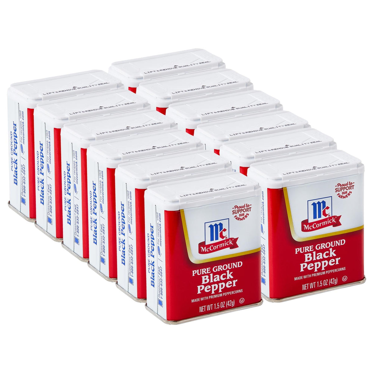 Mccormick Pure Ground Black Pepper, 1.5 Oz (Pack Of 12)