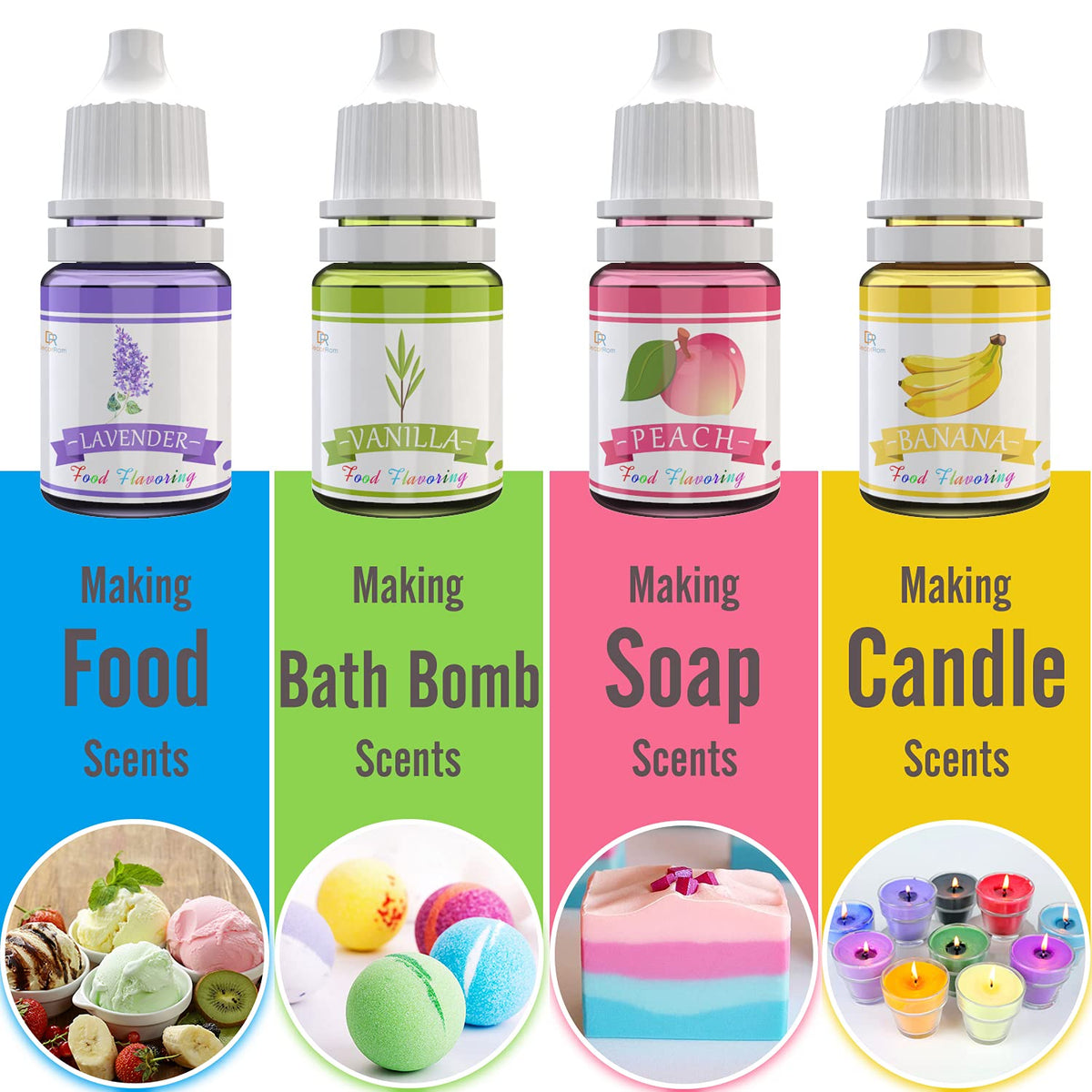 Food Flavoring Oil - 24 Pack Concentrated Flavor Oil For Baking, Cooking, Cosmetics - Liquid Lip Gloss Flavoring Oil Extract For