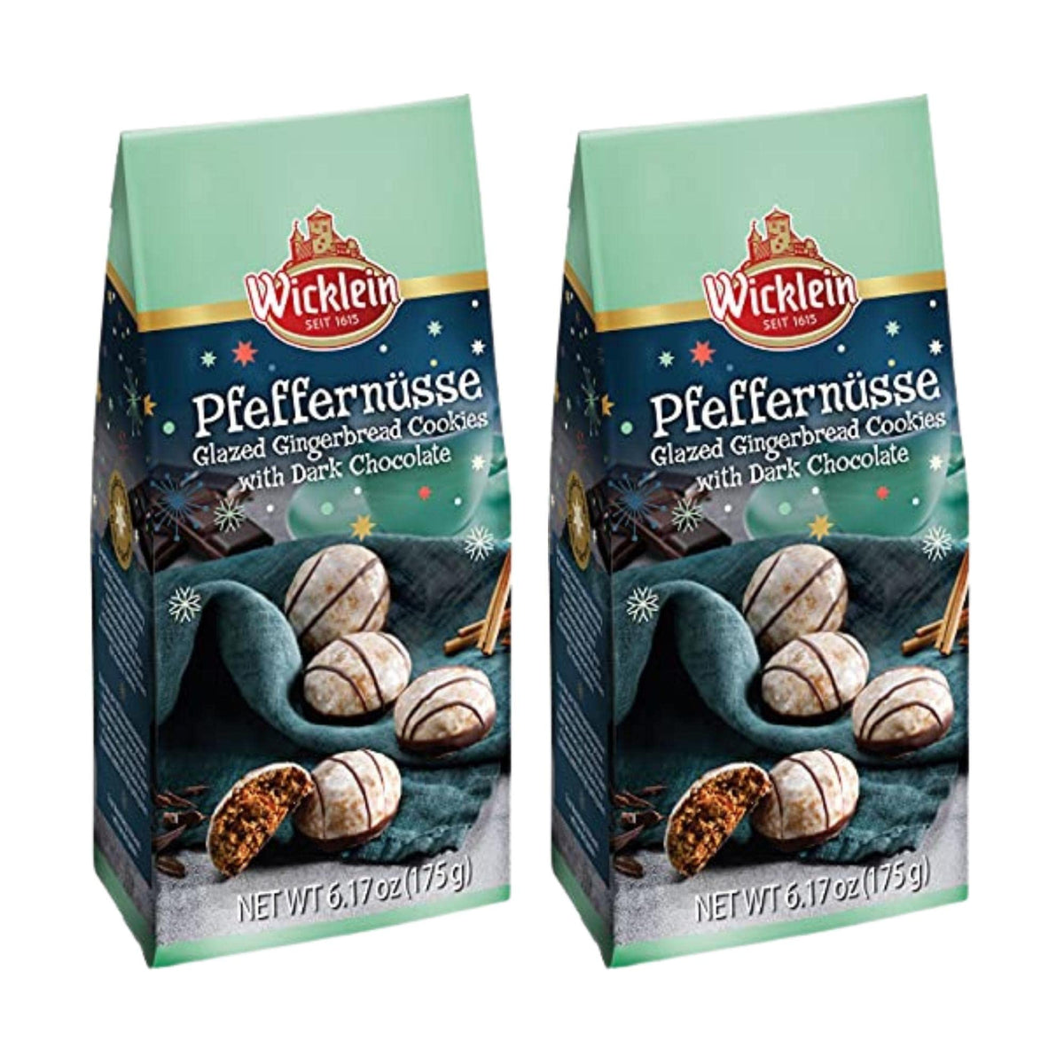 Wicklein Pfeffernusse Glazed Gingerbread with Dark Chocolate, 6.17 oz, Pack of 2