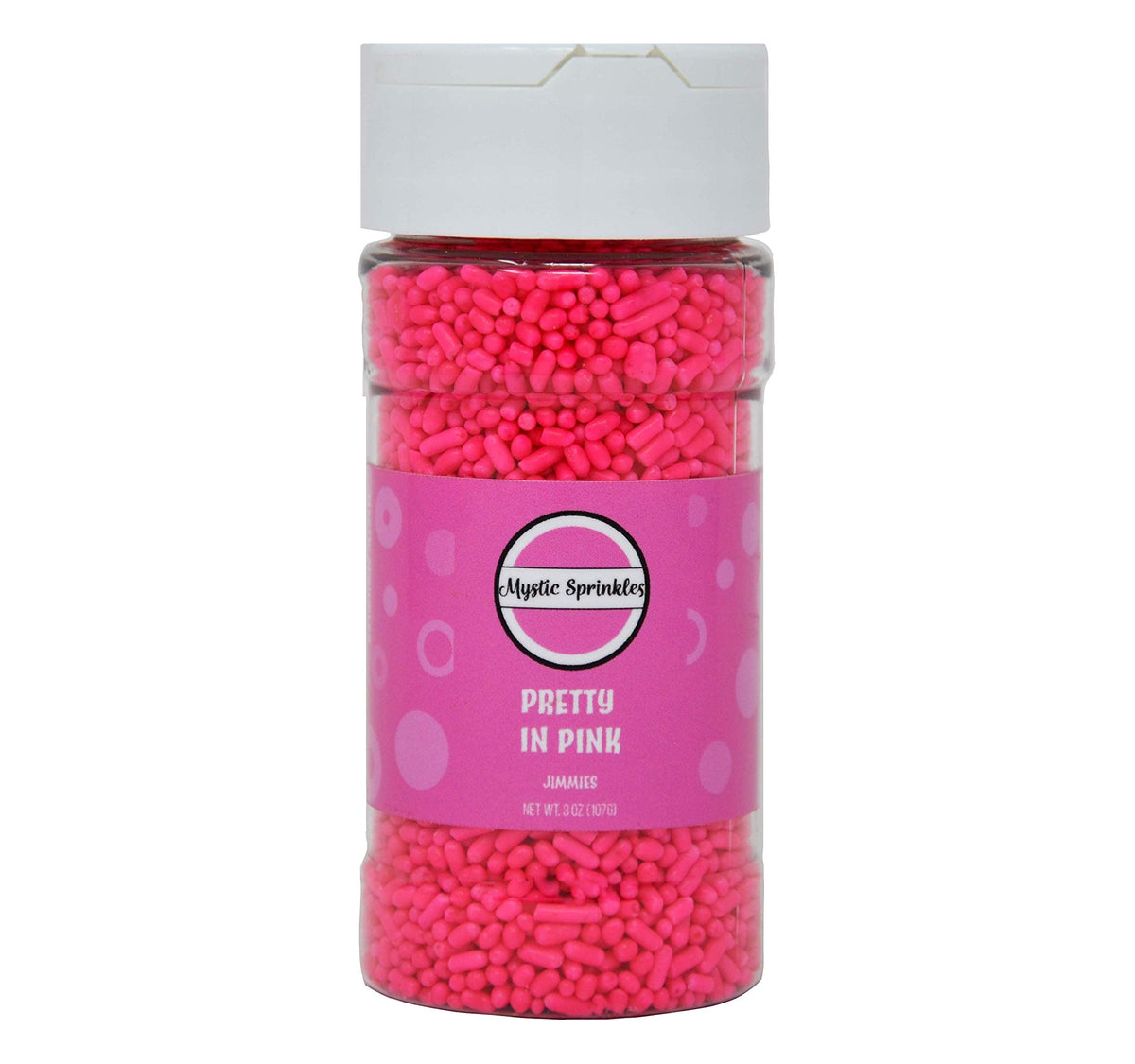 Mystic Sprinkles Solid Color Jimmy Sprinkles (Pretty In Pink Jimmies 3Oz)