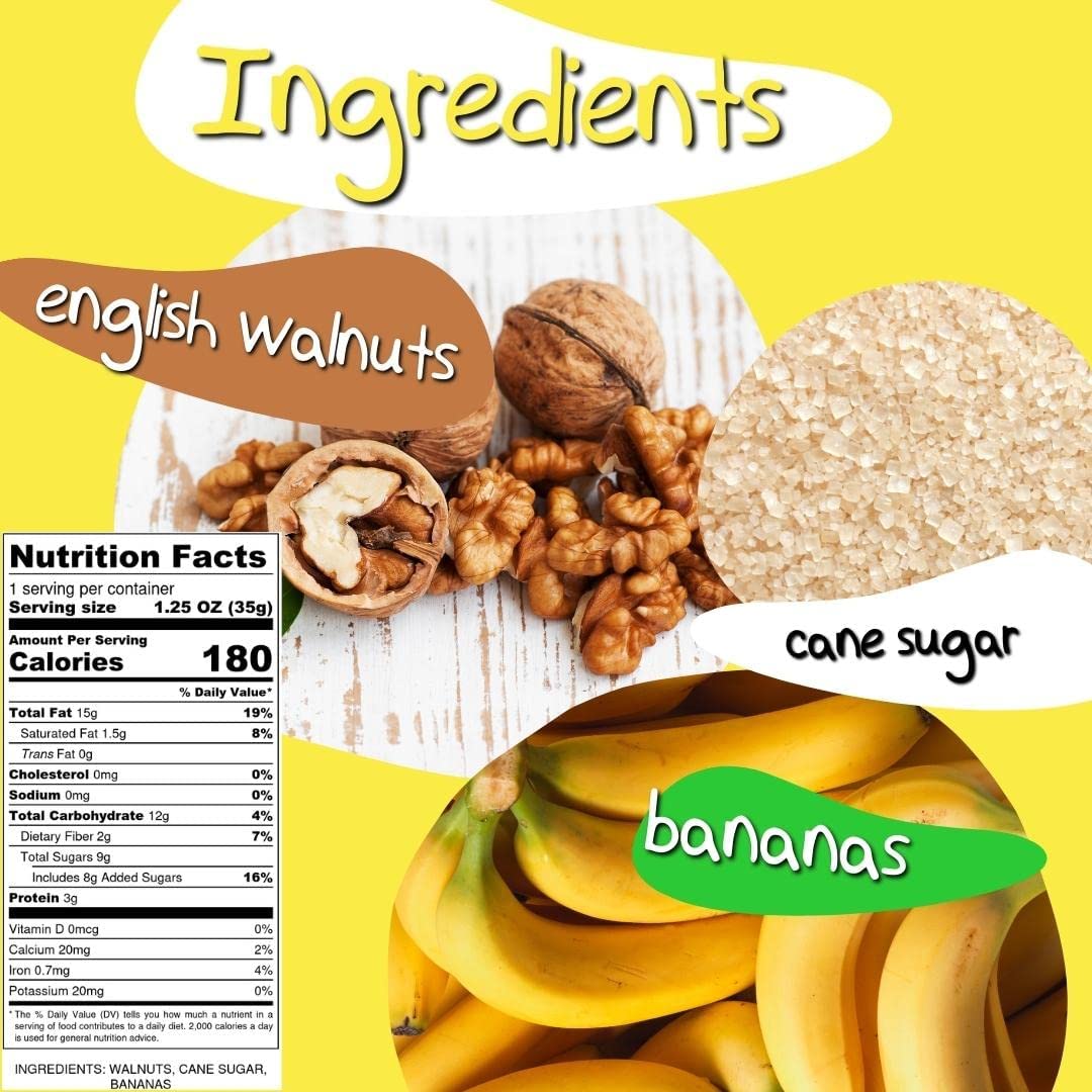 Crazy Go Nuts Walnuts - Maple, Banana, Coconut, Oatmeal Cookie, Healthy Snacks, Vegan, Gluten Free, Superfood - Natural, Non-GMO