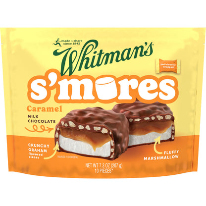 WHITMANS SMores Caramel Milk Chocolate Candy, Bag 7.3. oz (10 pieces)