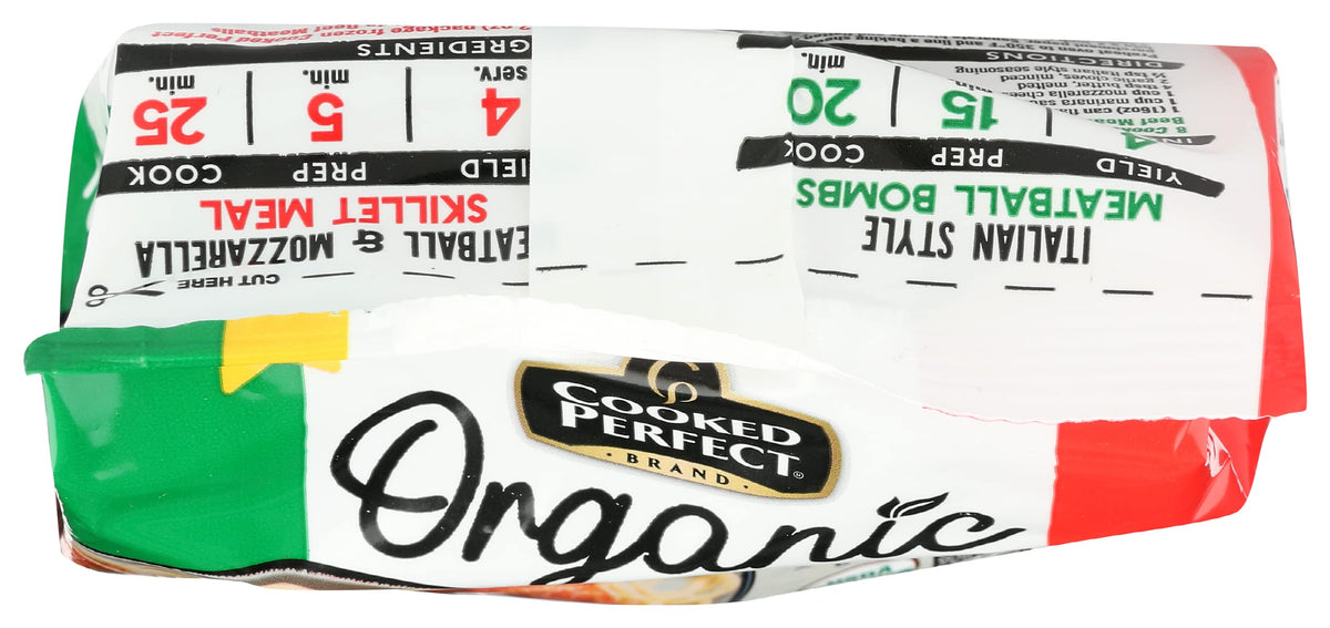 Cooked Perfect Organic Italian Beef Meatballs, 12 Oz