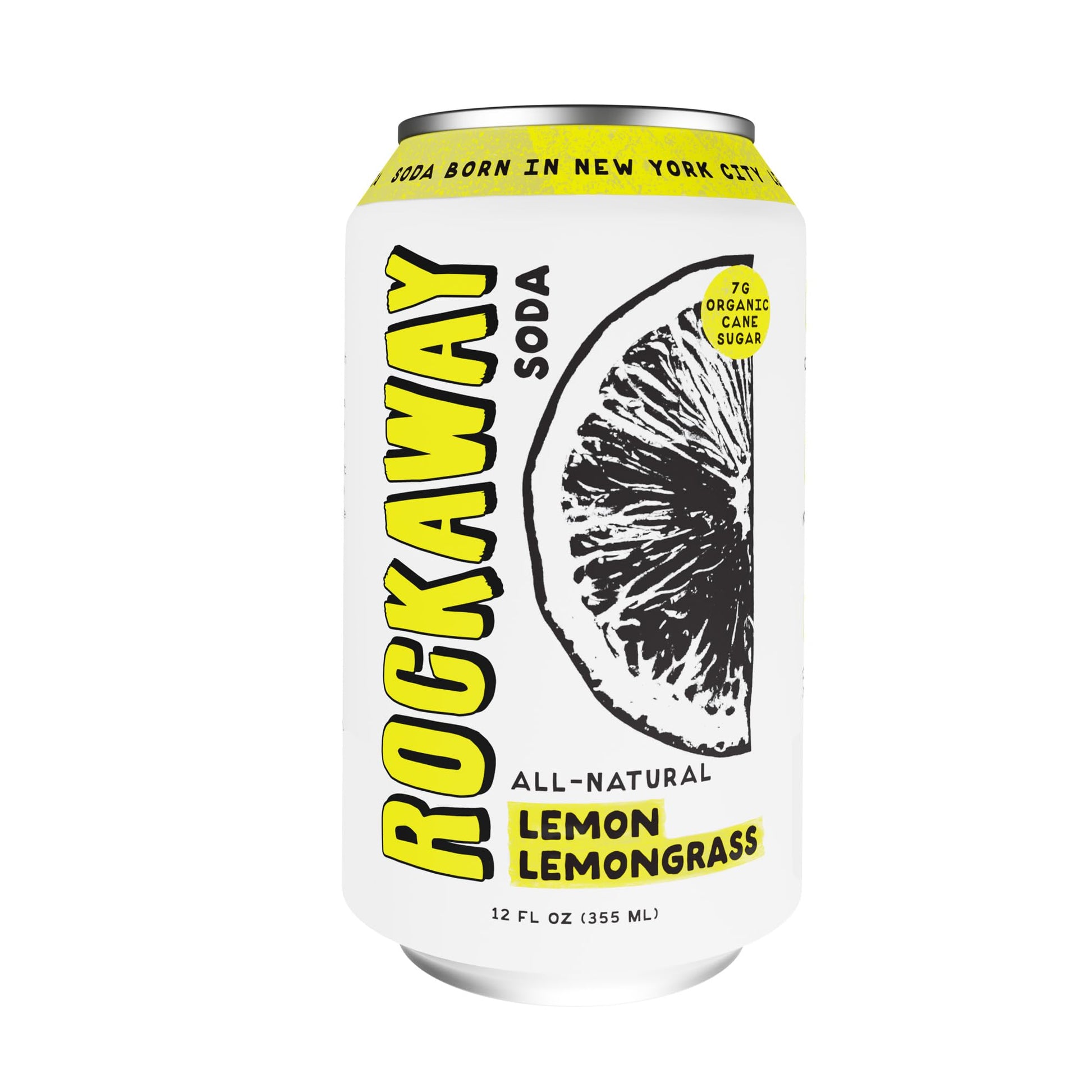 ROCKAWAY Lemon Lemongrass Soda Drinks - Low calorie drinks made from Real Fruit Juice  All Natural - Soda Pop Drinks Gluten Free  Vegan  GMO Free - 12oz (12 Pack)