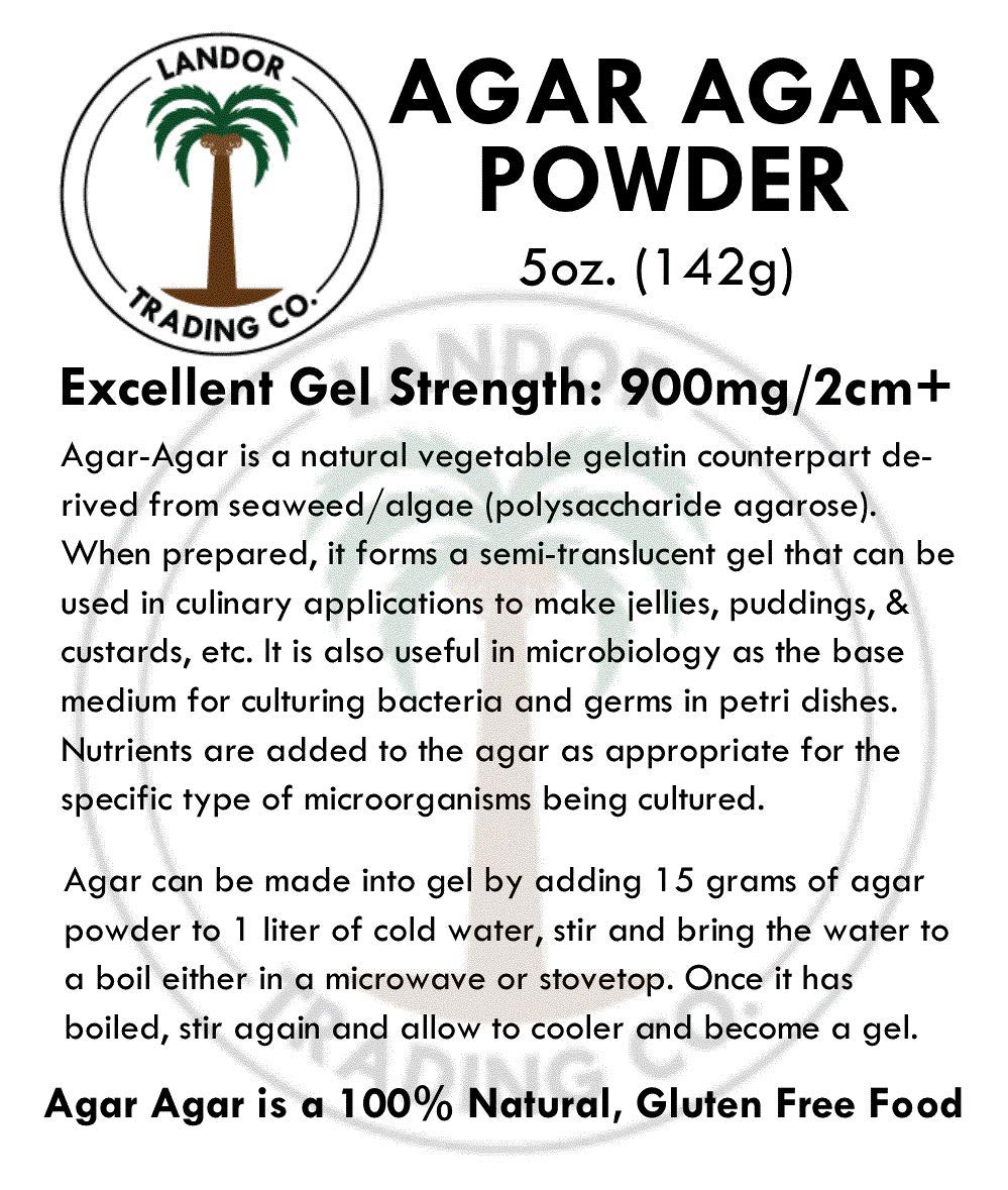 Agar Agar Powder 5 Ounces - Excellent Gel Strength