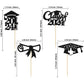 Gyufise 24Pcs Black Glitter 2024 Graduation Theme Cupcake Toppers Glitter Class Of 2024 Diploma Grad Cap Cupcake Picks For 2024