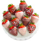 A Gift Inside Chocolate Dipped Strawberries - 12 Count, Pink