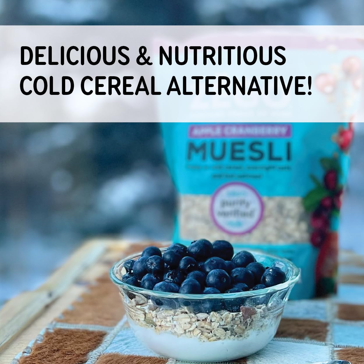 Zego Foods Organic Superfood Oatmeal & Muesli, Certified Gluten Free (Apple Cranberry) 13Oz