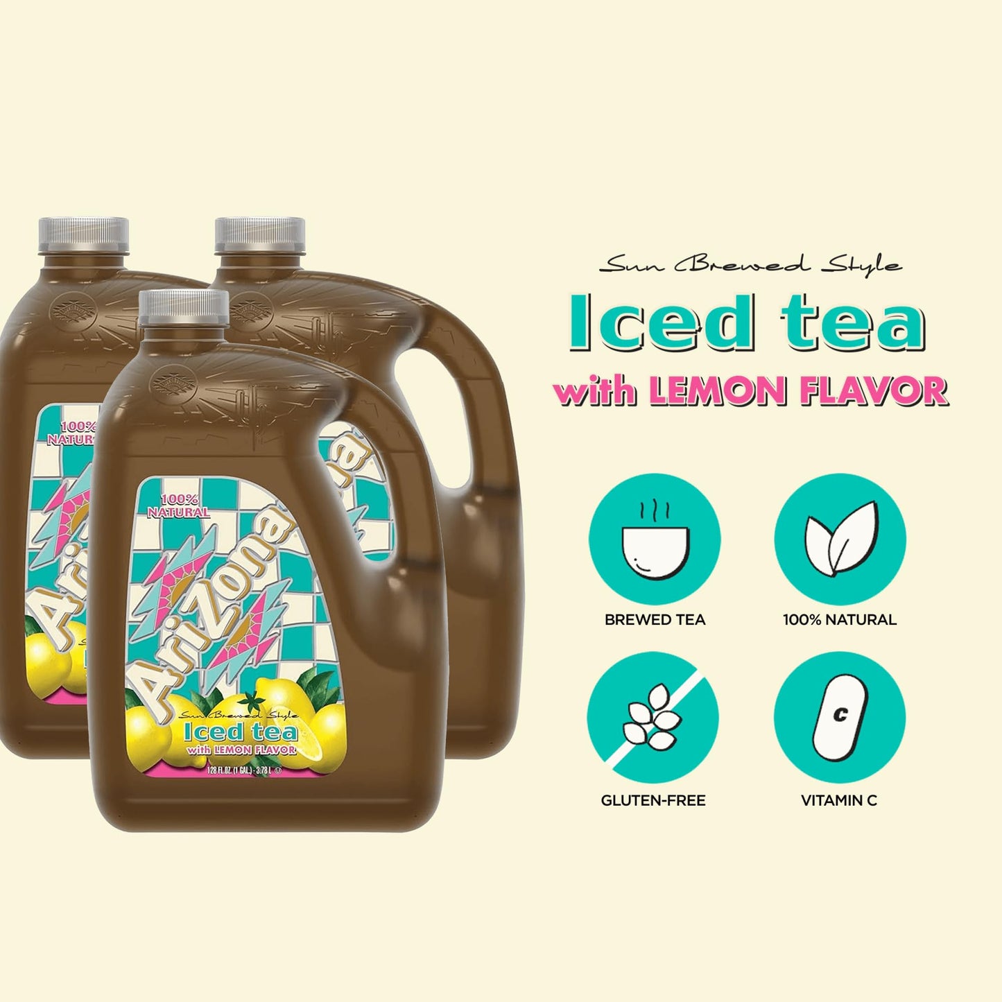Arizona Iced Tea with Lemon, 128 oz