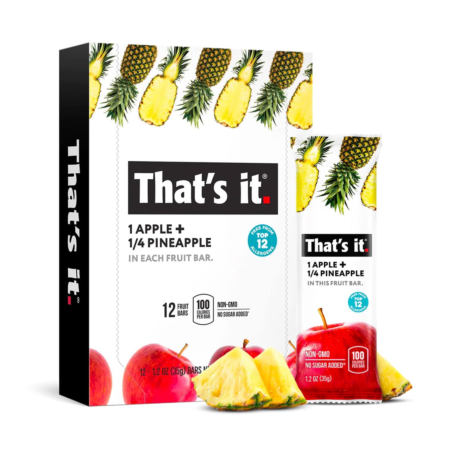 Thats it. (36 Count) Variety Pack | Apricot, Pear, and Pineapple Flavors | 100% Natural Real Fruit Bars Plant-based, Vegan, Glu