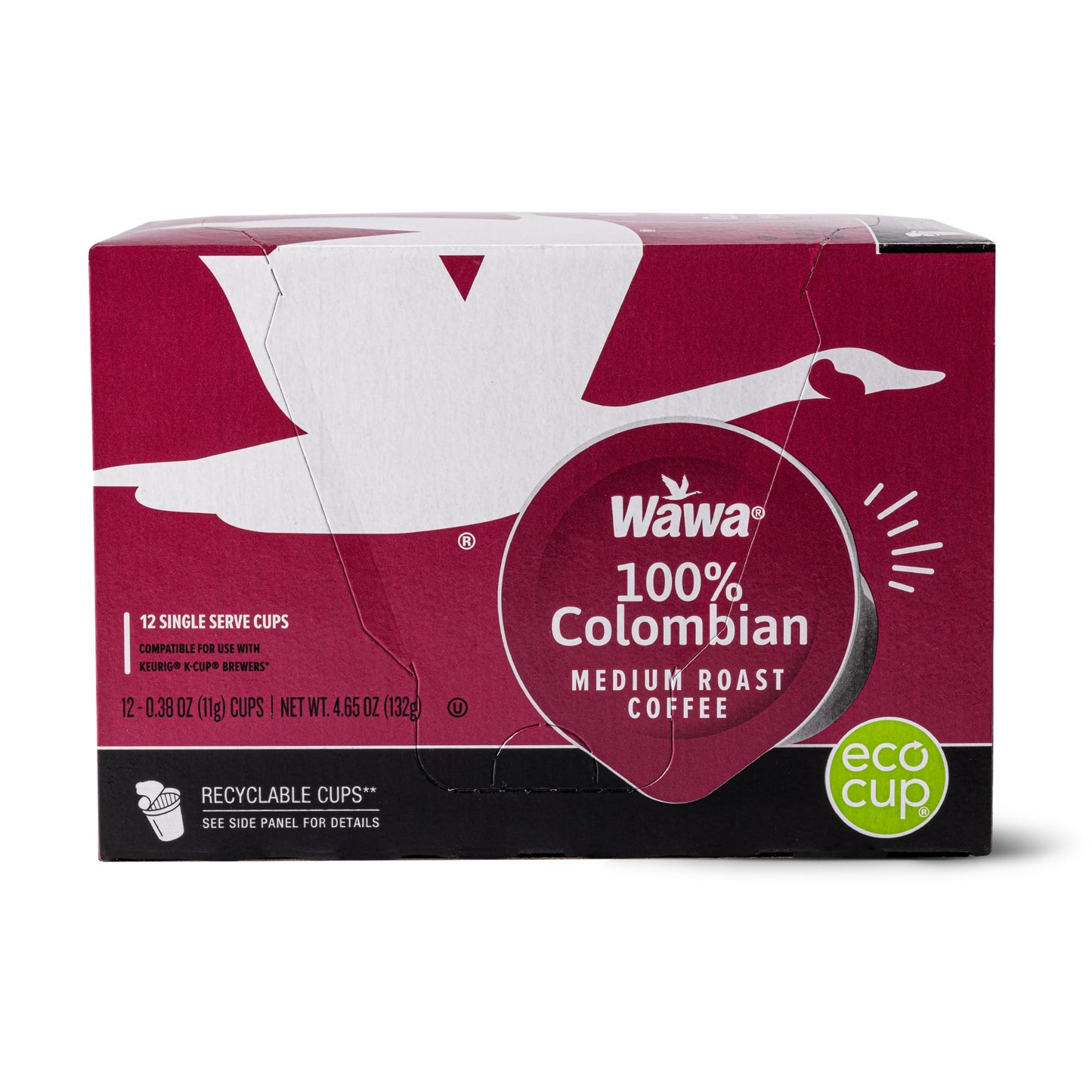WAWA Colombian Medium Roast Coffee Pods, 72 Single Serve Pods in 6 Boxes, Chocolate & Fruit Notes, 100% Responsibly Sourced