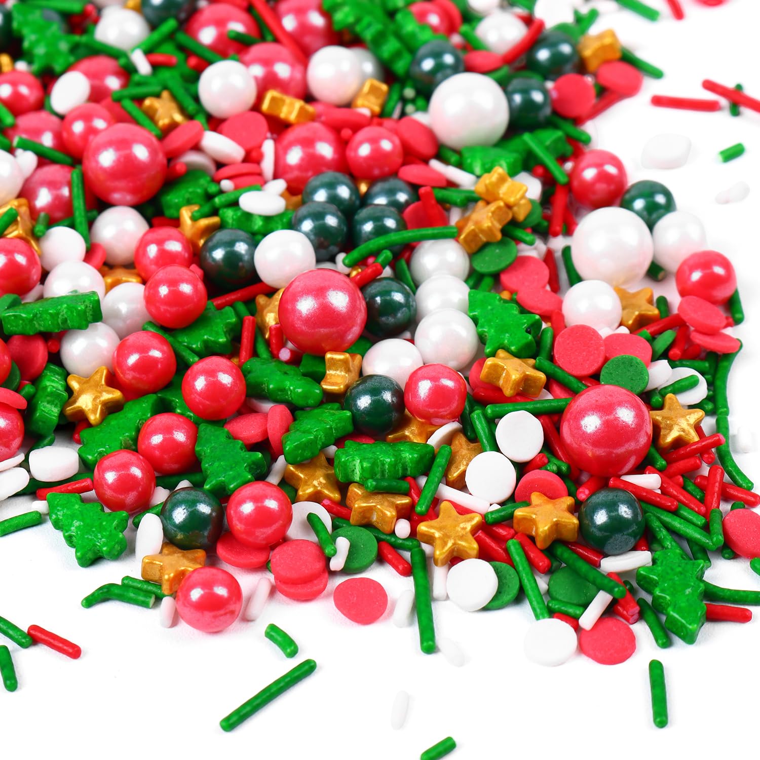 Sprinkles For Cake Decorating 7Ounce, Edible Star Christmas Tree Sprinkles For Cupcake Toppers, Cookie, Ice Cream Decorations Ch