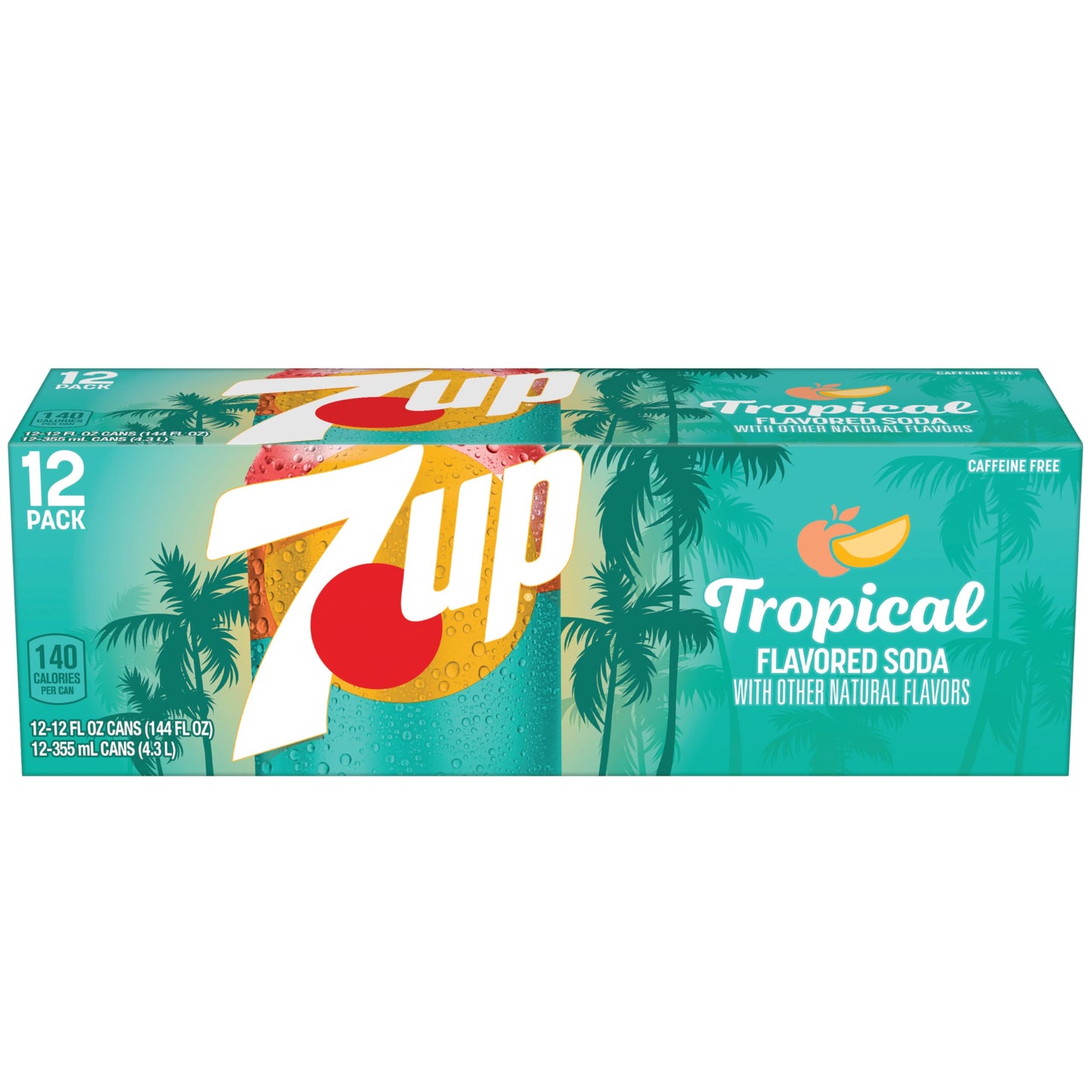 7UP Tropical Soda  12 fl oz cans  12 pack