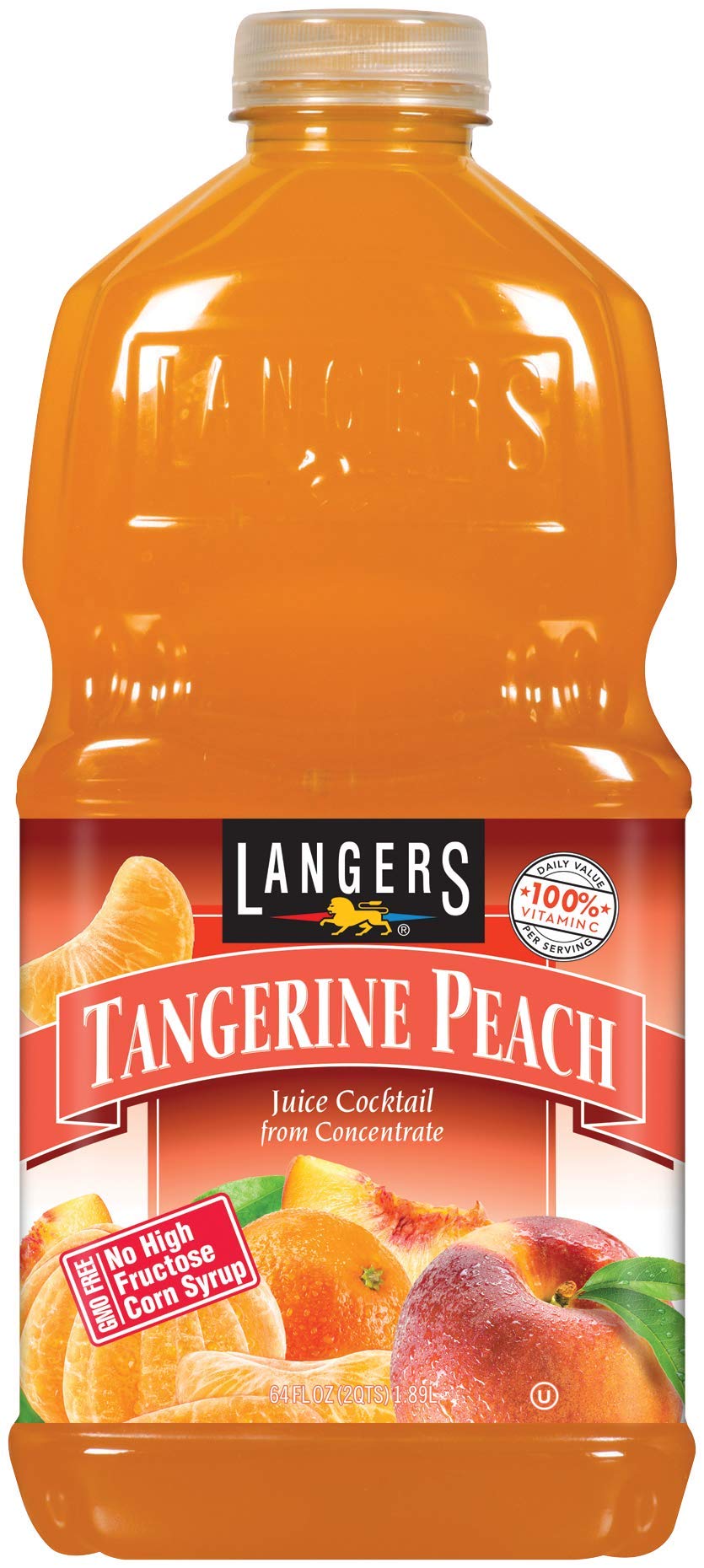 Langers Tangerine Peach Cocktail, 64 Fl Oz (Pack of 8)