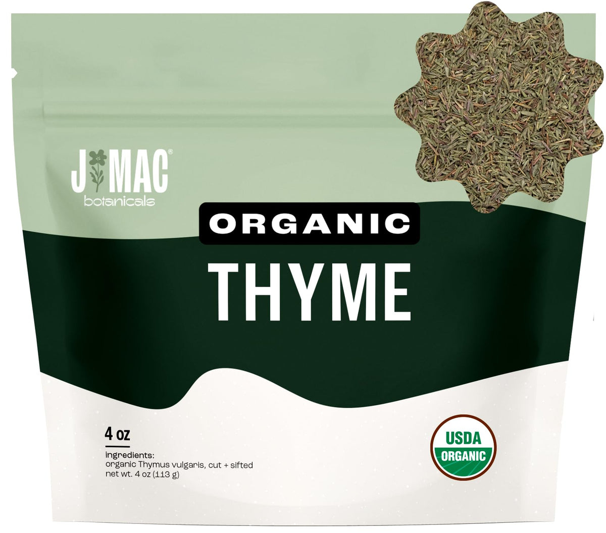 J Mac Botanicals Organic Thyme - 4 Oz