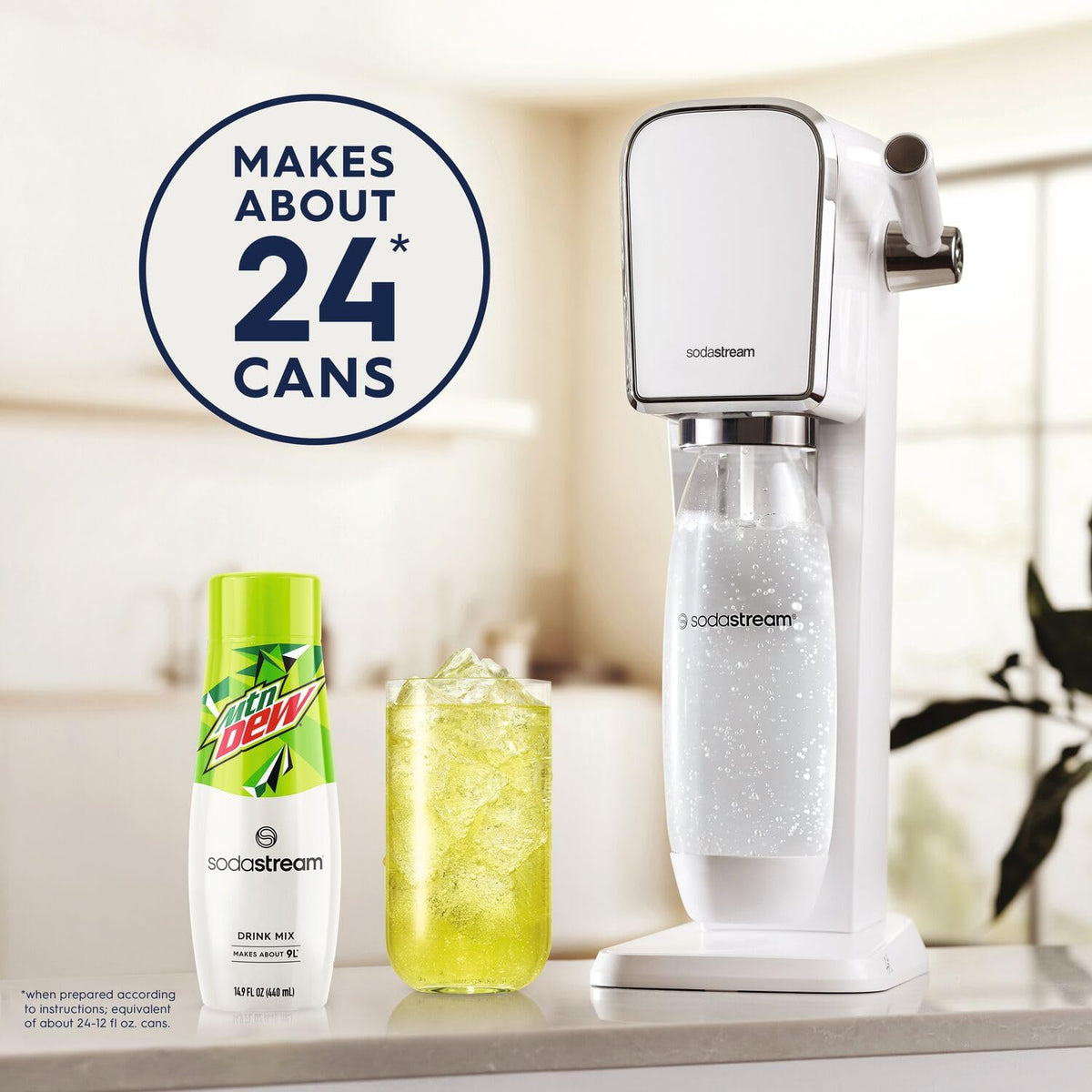SodaStream Mountain Dew  Soda Drink Mix, 14.9 Fl oz. (4 Pack)