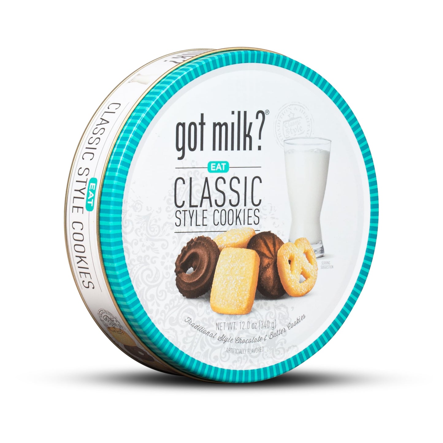 Got Milk? Classic Style Cookies  Chocolate & Butter Cookies  12-Oz. Cookie Tin  Traditional Style Danish Butter And Chocolate Cookies For Dessert Or Snack  Gift Tin  Retail Pack