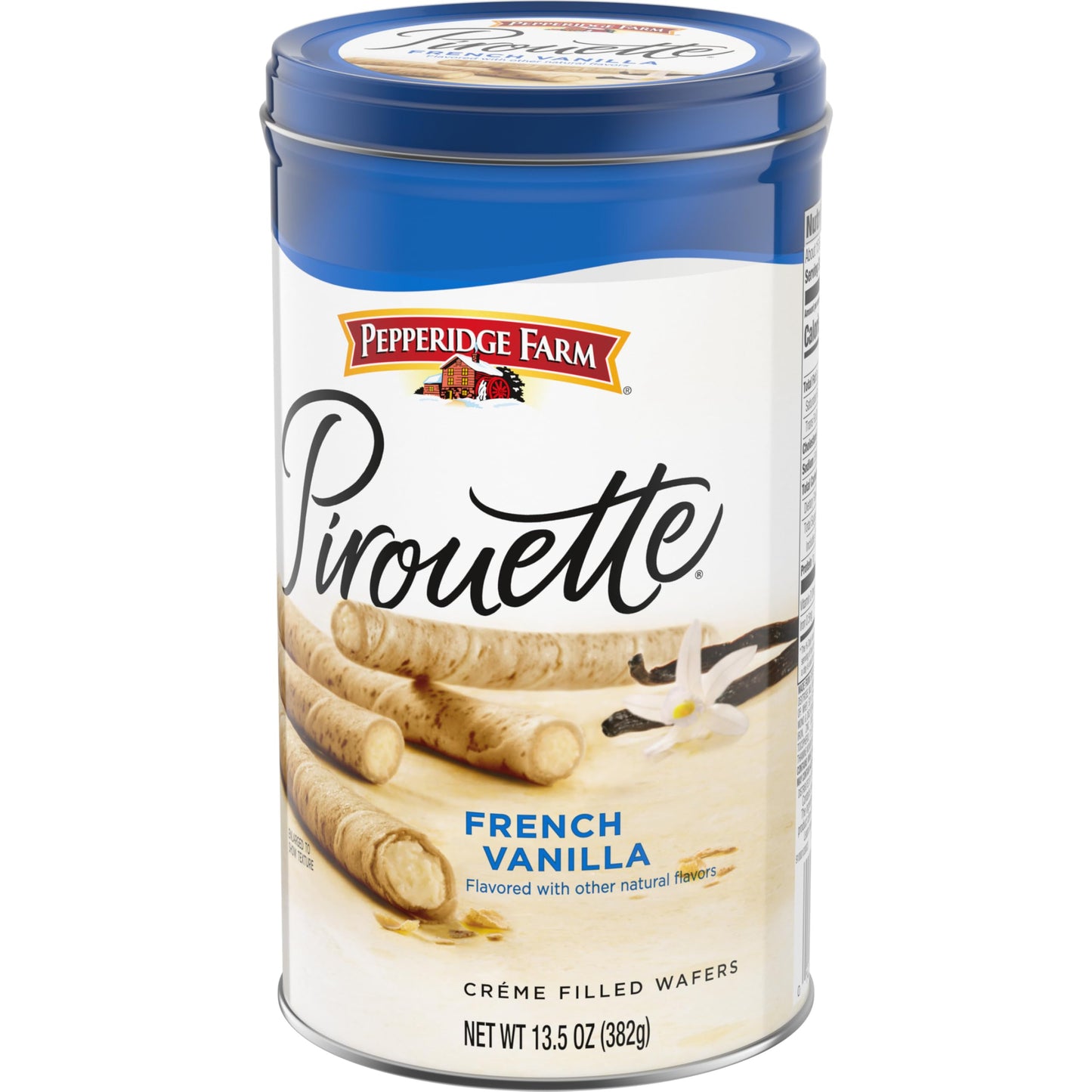 Pepperidge Farm Pirouette Cookies, French Vanilla Flavored Crme Filled Wafers, 13.5 Oz Tin