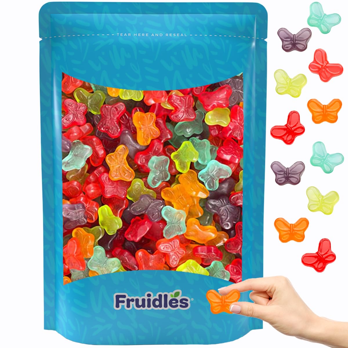Fruidles Mini Butterflies Gummy Candy, Assorted Fruit Flavors, Allergy Friendly, Non-GMO, 2 Pound Pack