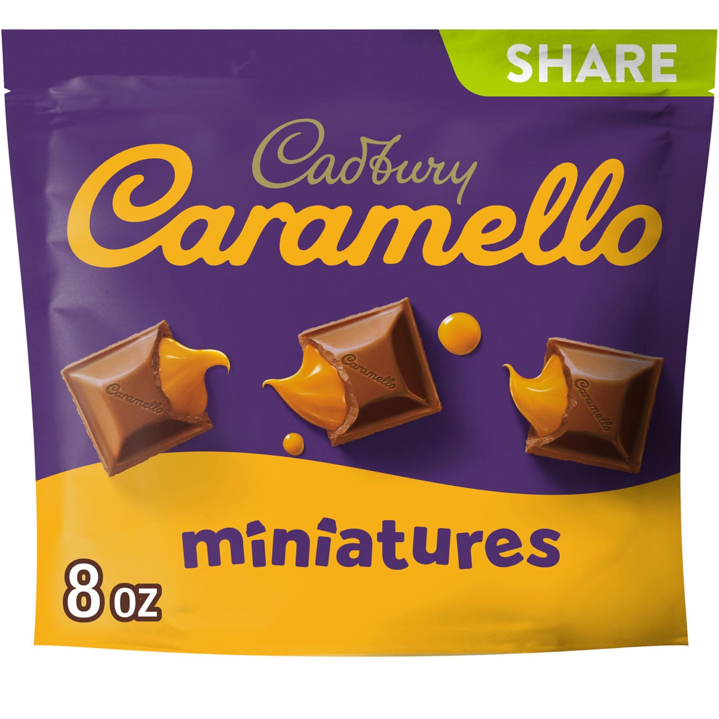 CADBURY CARAMELLO Miniatures Milk Chocolate Caramel Candy Share Pack  8 oz