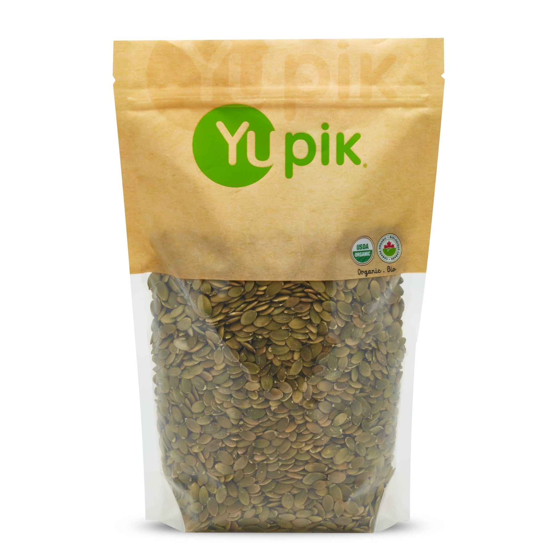 Yupik Organic Raw Pumpkin Seeds, No Shell, 2.2 lb, GlutenFree, NonGMO, Kosher, Vegan, Shelled Pepitas, SaltFree, PlantBased 