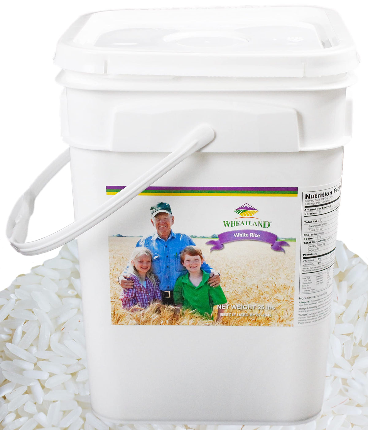 WHEATLAND Wheat Rice - Non-GMO, 25-Year Shelf Life, 20 lbs Bulk Emergency Food Storage