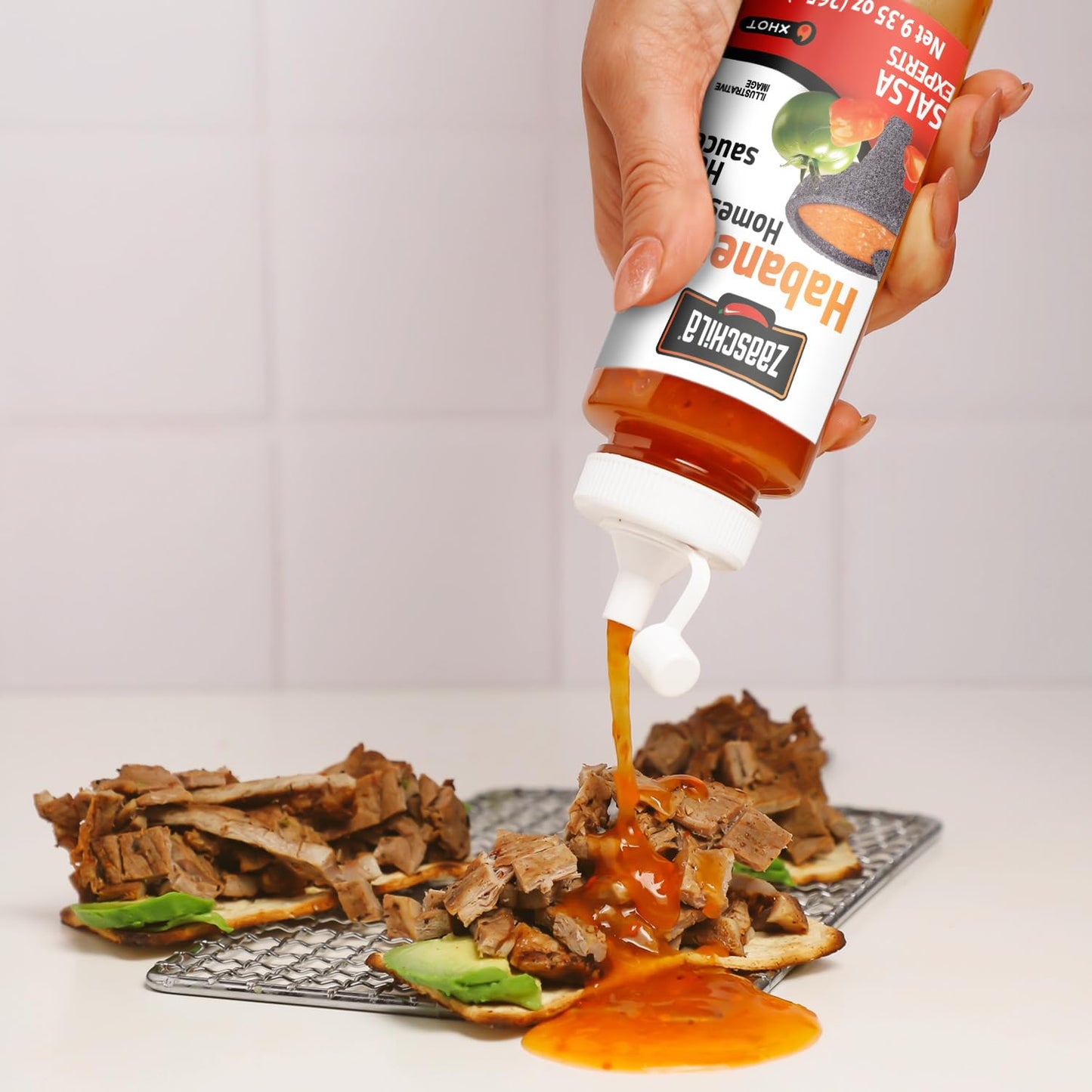 Zaaschila Mexican Sauce Habanero - 9.35oz (265g) 3-Pack - Spicy & Bold Flavor, Perfect for Sandwiches, Tacos, and More