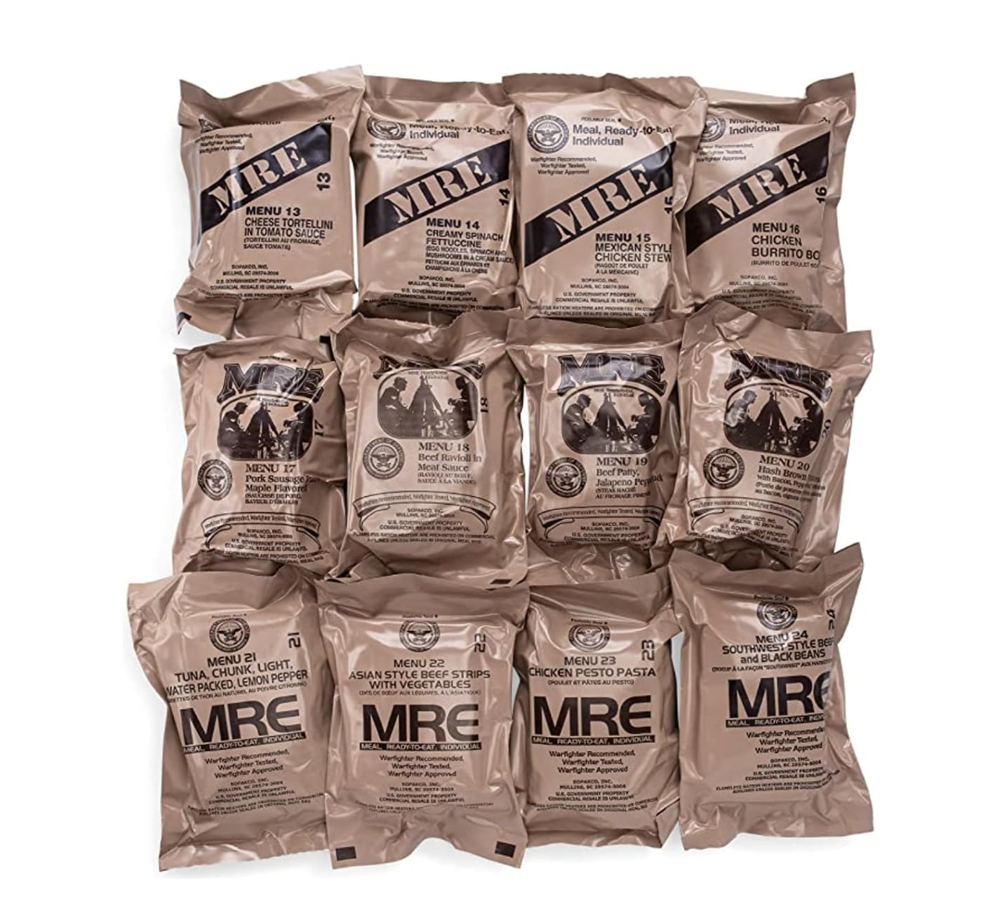 Wornick Mre Meals Ready To Eat, Emergency Food Supply, Survival Camping Outdoor 12 Pack Inspection 2025, 2026 Or Better (6 Meals (Random), 6, Count)