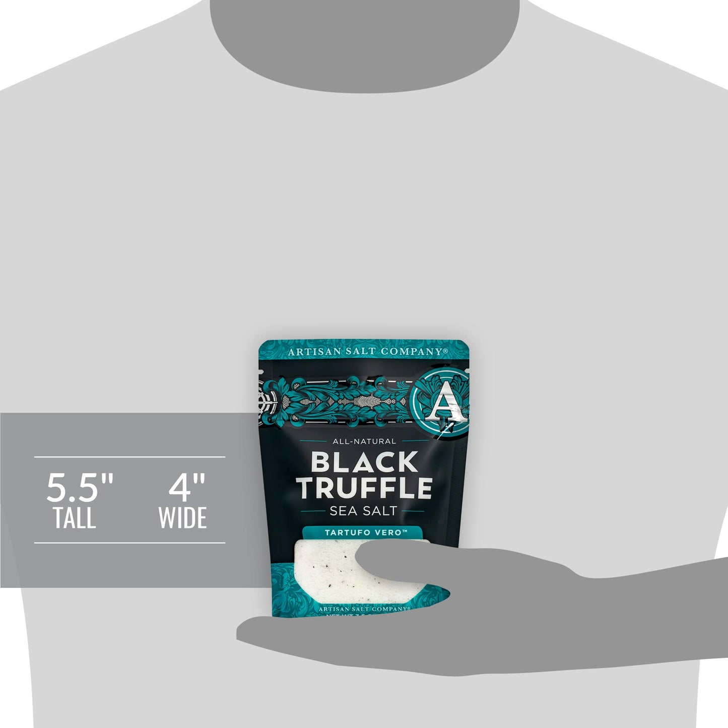 SaltWorks All Natural Black Truffle Sea Salt, 3.5 Oz, White Crystals and Brown Truffle Pieces