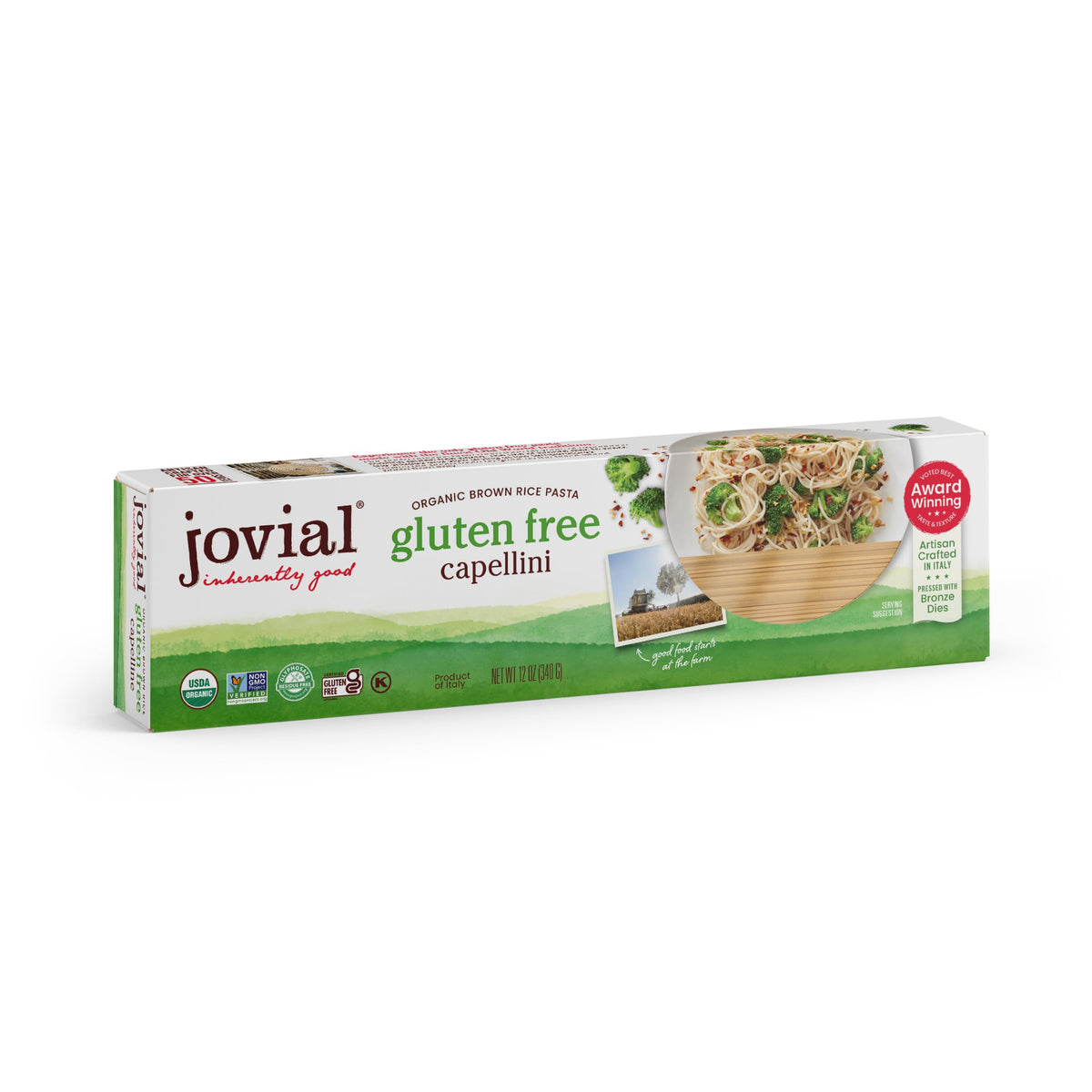Jovial Capellini Gluten Free Brown Rice Pasta, 12 Oz