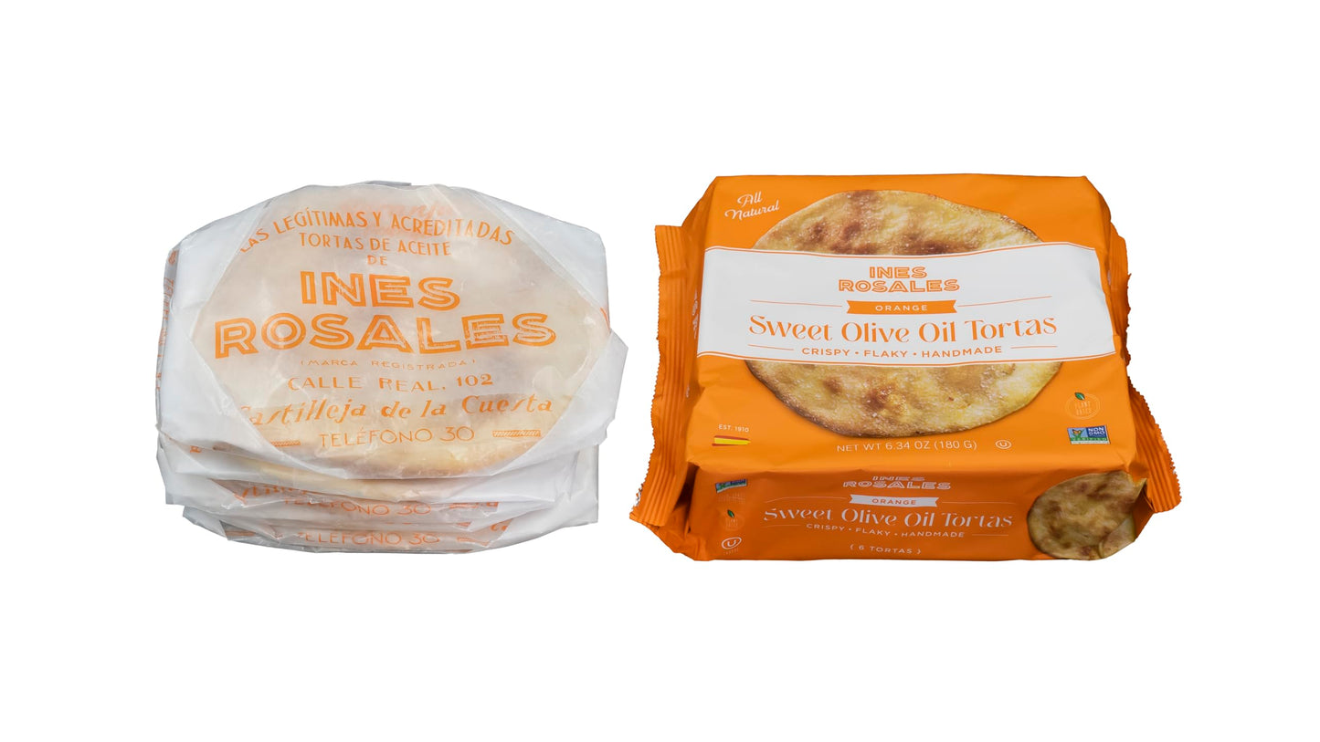 Ines Rosales Seville Orange Sweet Olive Oil Tortas, Pack of 2, 6.34 Oz (180 g)