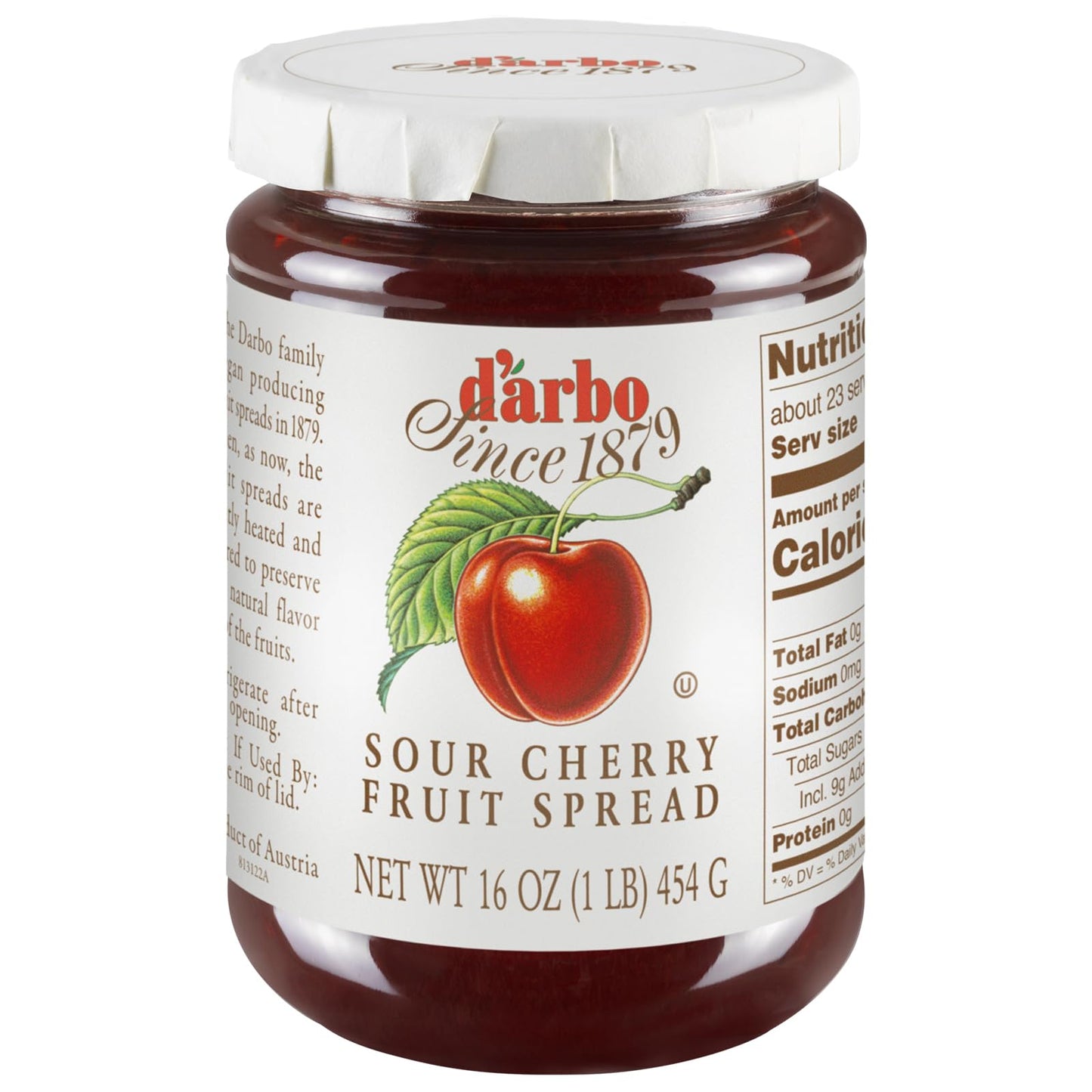 darbo All Natural Fruit Spread Marasque, Sour Cherry, 16 Oz