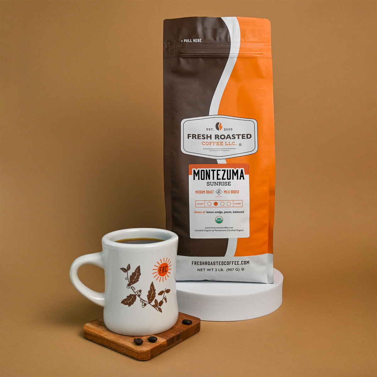 Fresh Roasted Coffee Organic Montezuma Sunrise Medium Roast 5 lb Ground Coffee