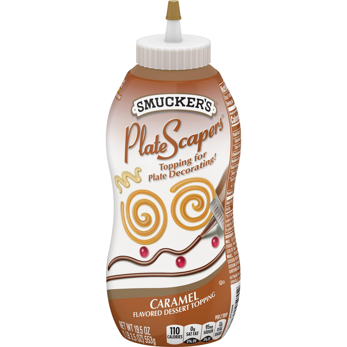 Smuckers Plate Scapers Caramel Decorating Dessert Topping, 3.5 ounce squeezable bottle, (Pack of 12)