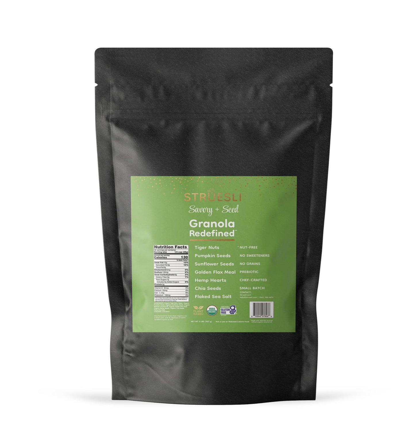 Struesli Organic Savory Seed Granola - Gluten-Free, Grain-Free, Keto & Paleo Friendly, 32 Ounce