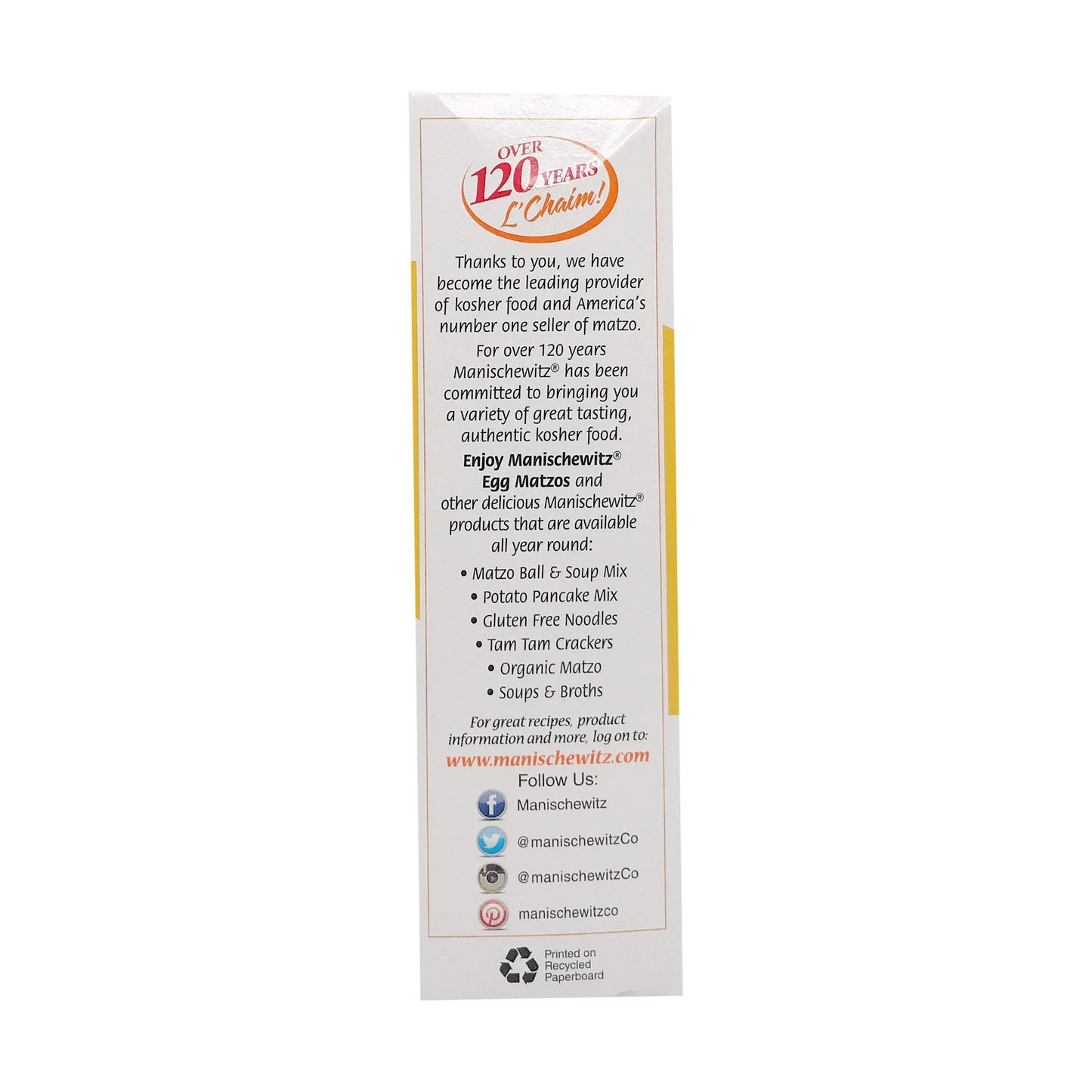Manischewitz Matzo Cracker, Egg, 12 Ounce