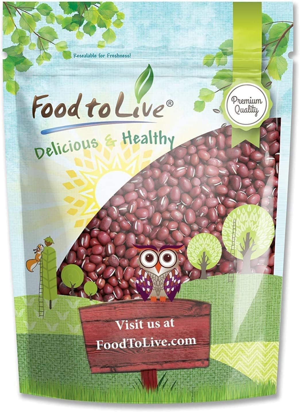 Food to Live - Adzuki Sprouting Beans, 1 Pound - Whole Raw Dried Red Mung Beans, Vegan, Kosher, Bulk. Rich in Minerals, Dietary 