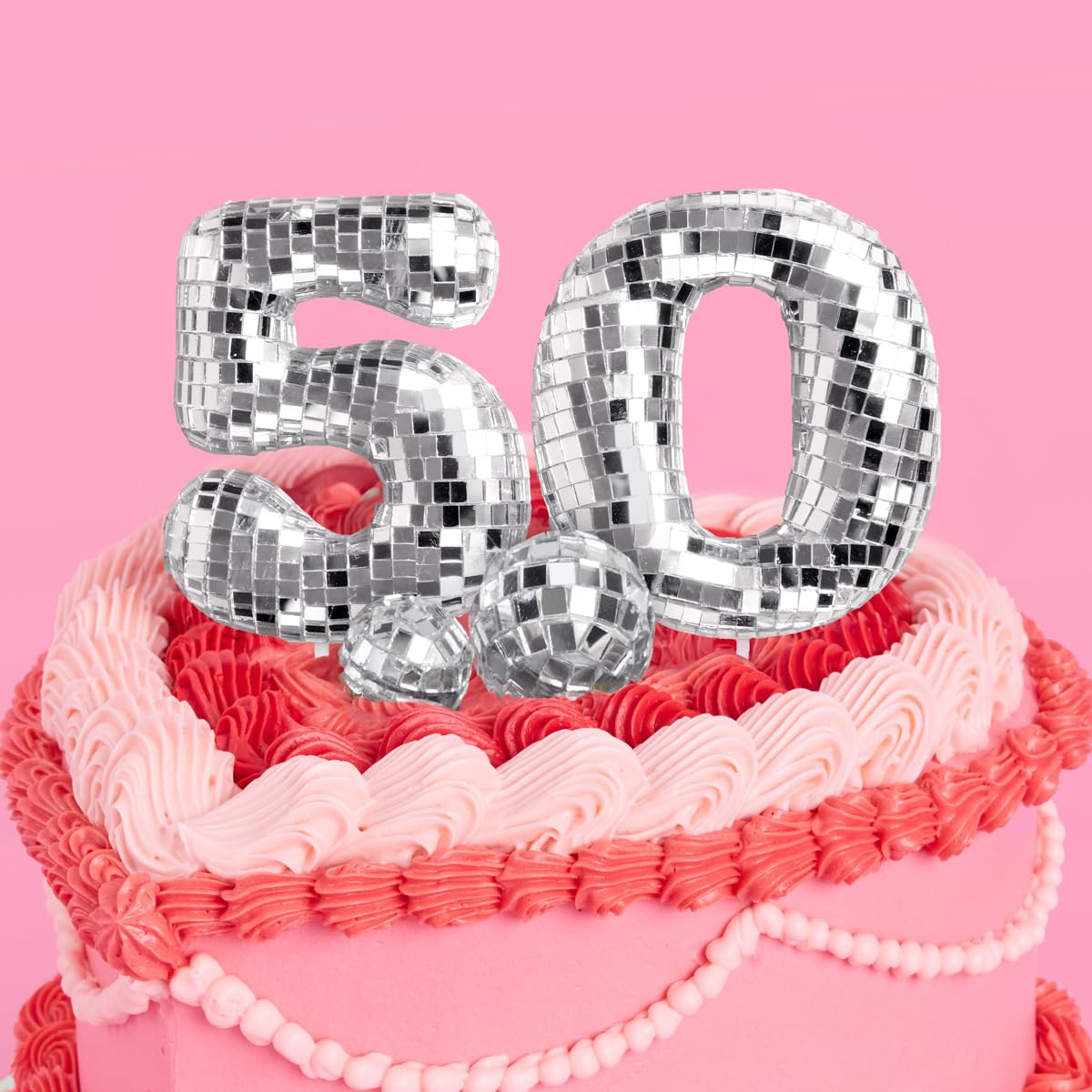 Xo  Fetti 50Th Birthday Disco Cake Topper - 6 Pcs | Groovy Bday Party  Nifty Fifty Supplies  Cute Boogie Decorations  50 Dancing Queen