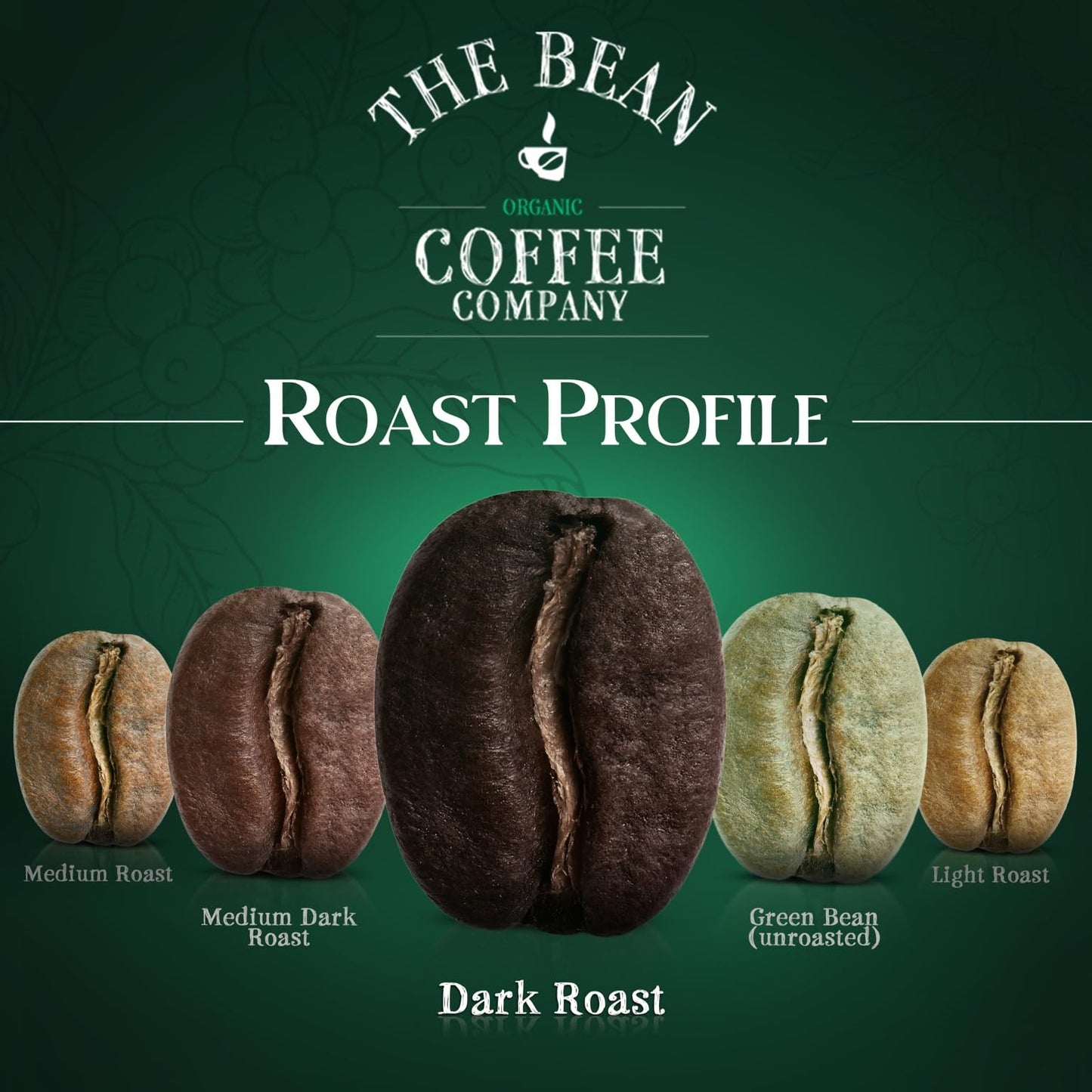 The Bean Organic Coffee Company French Roast 50% Decaf Whole Bean Coffee 16-Ounce Bag USDA Organic Certified