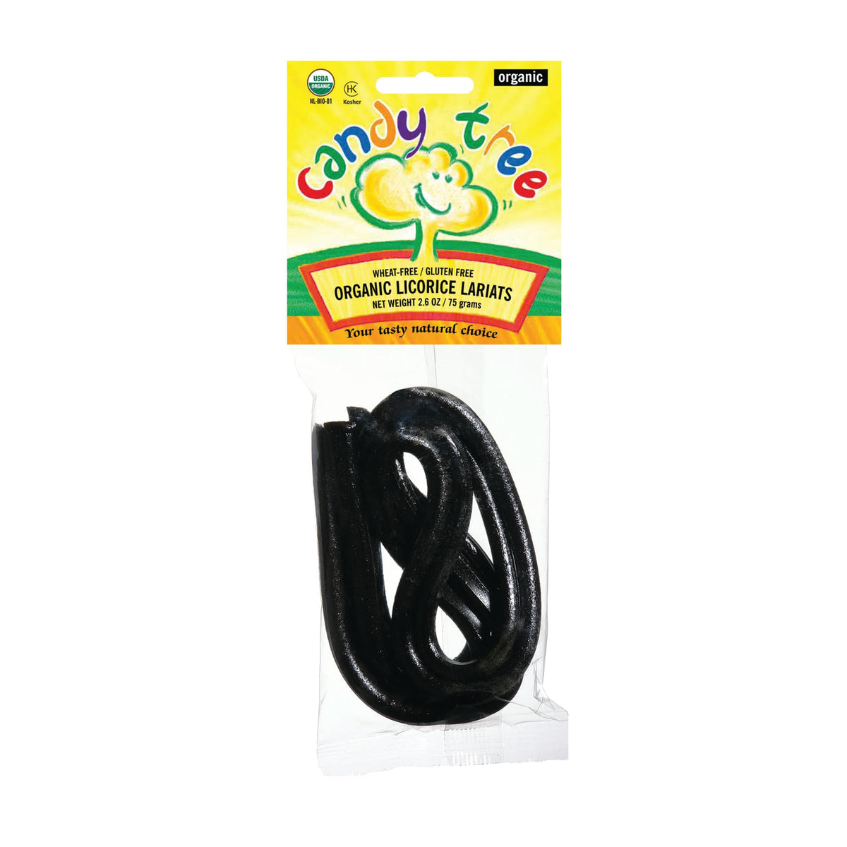 Candy Tree Organic Lariats, Gluten Free Licorice, 4 Pack, 75g