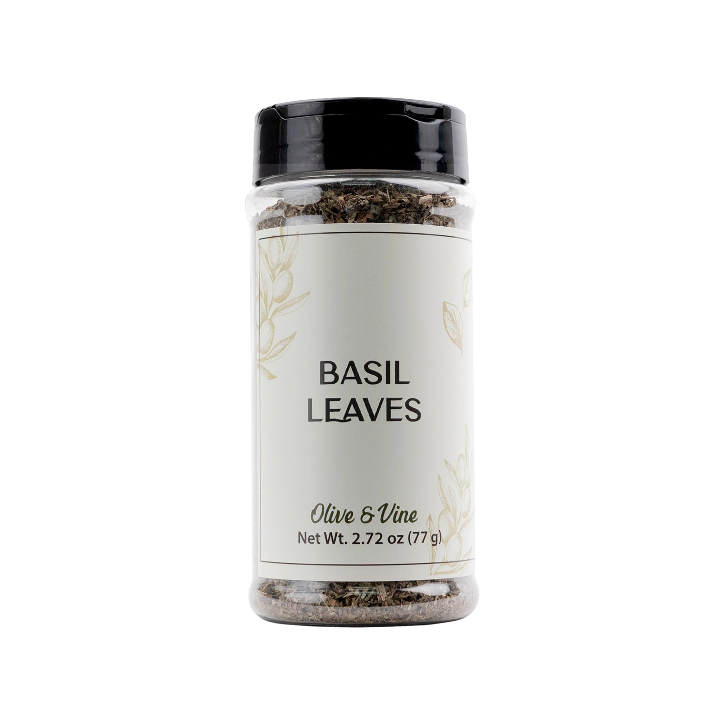 Olive & Vine Basil Leaves, Fresh Herbal Flavor, Seasoning For Pasta, Pesto, Salads, Rich Tradition, Authentic Taste, For Global Recipes (2.72 Ounce)