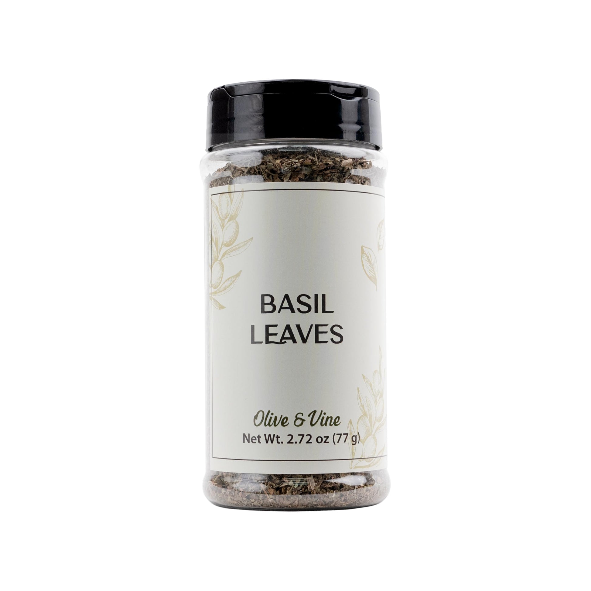 Olive & Vine Basil Leaves, Fresh Herbal Flavor, Seasoning For Pasta, Pesto, Salads, Rich Tradition, Authentic Taste, For Global Recipes (2.72 Ounce)